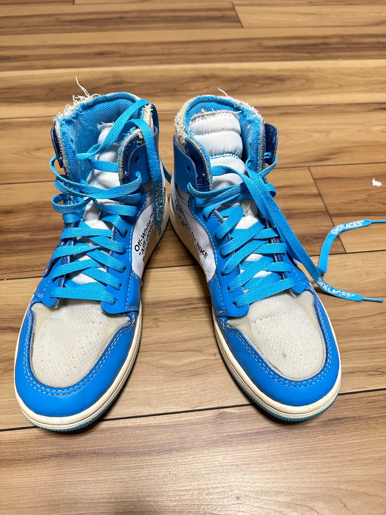 Off-White × Nike Air Jordan 1 High UNC "White/Dark Powder Blue"
