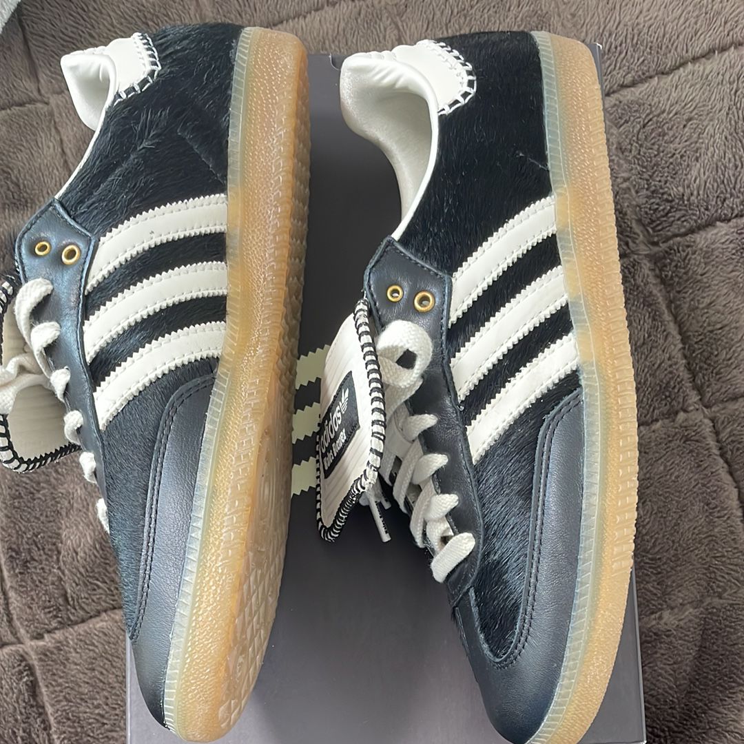 Wales Bonner × adidas Samba Pony Tonal Low "Core Black/Cream White"