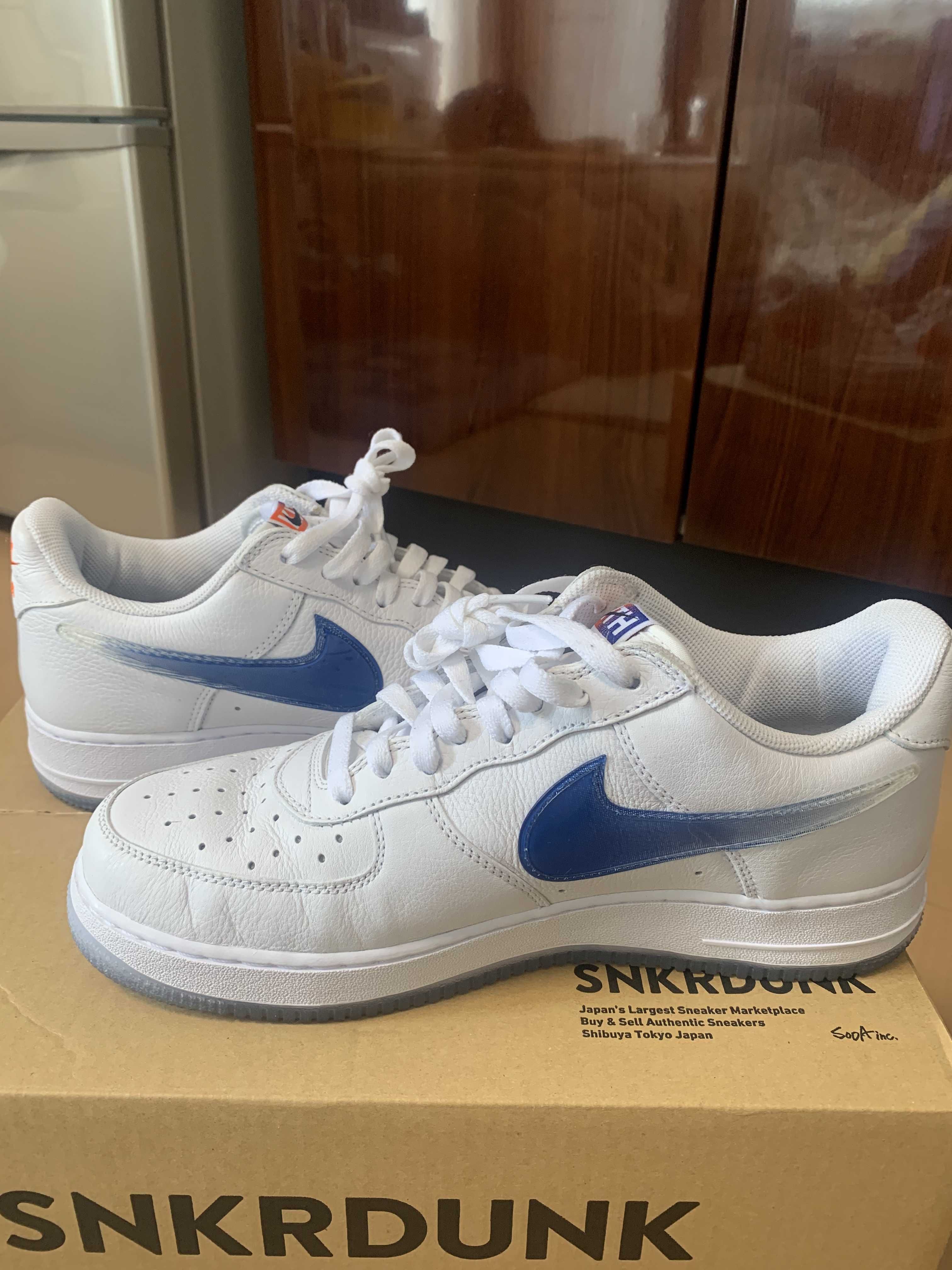 KITH × Nike Air Force 1 Low "White/Rush Blue/White/Brilliant Orange"