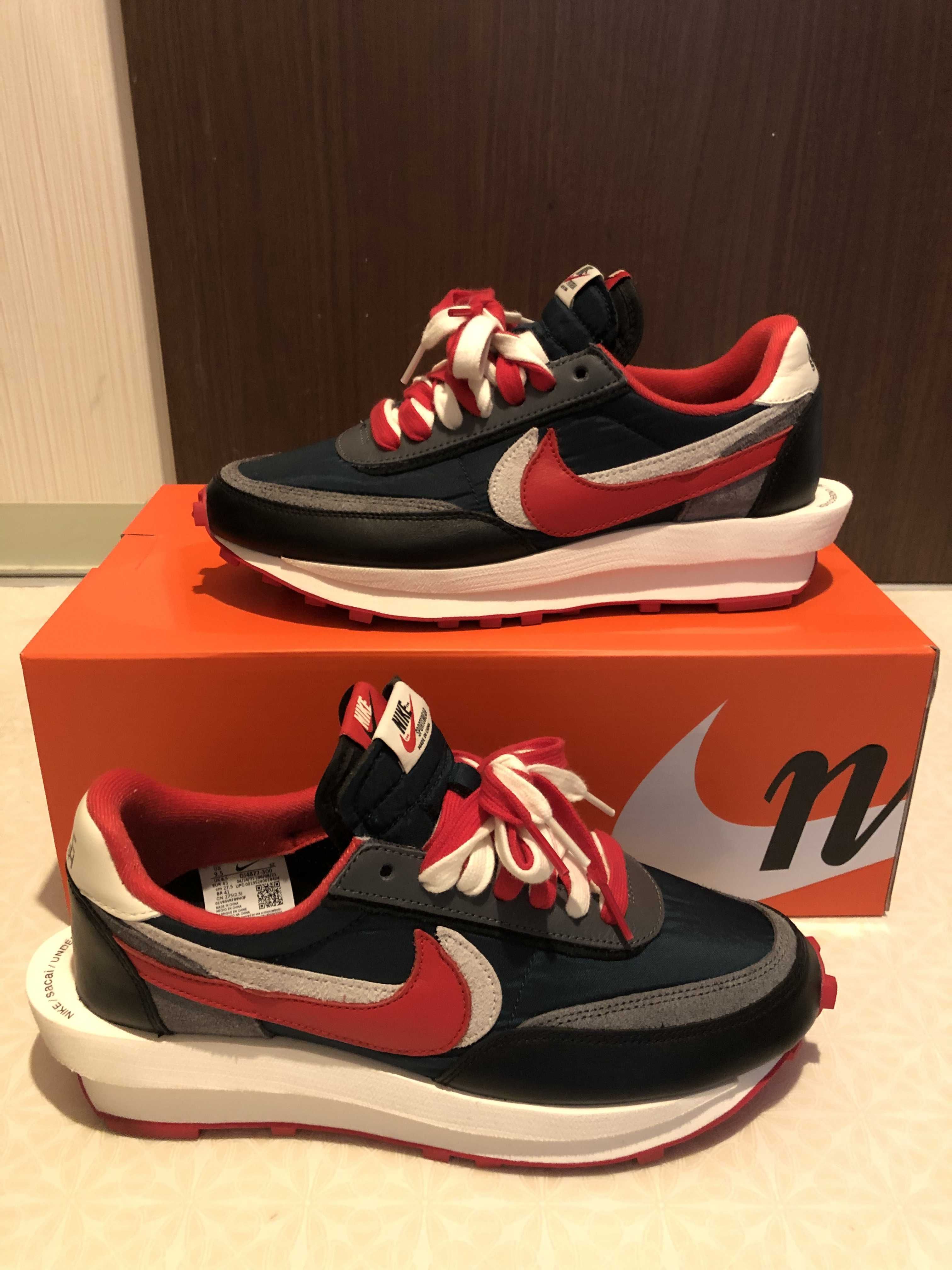 UNDERCOVER × sacai × Nike LD Waffle "Midnight Spruce/Pale Ivory-Dark Grey-University Red"