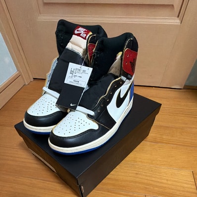 fragment design × UNION × Nike Air Jordan 1 High OG "Black/Varsity Red"