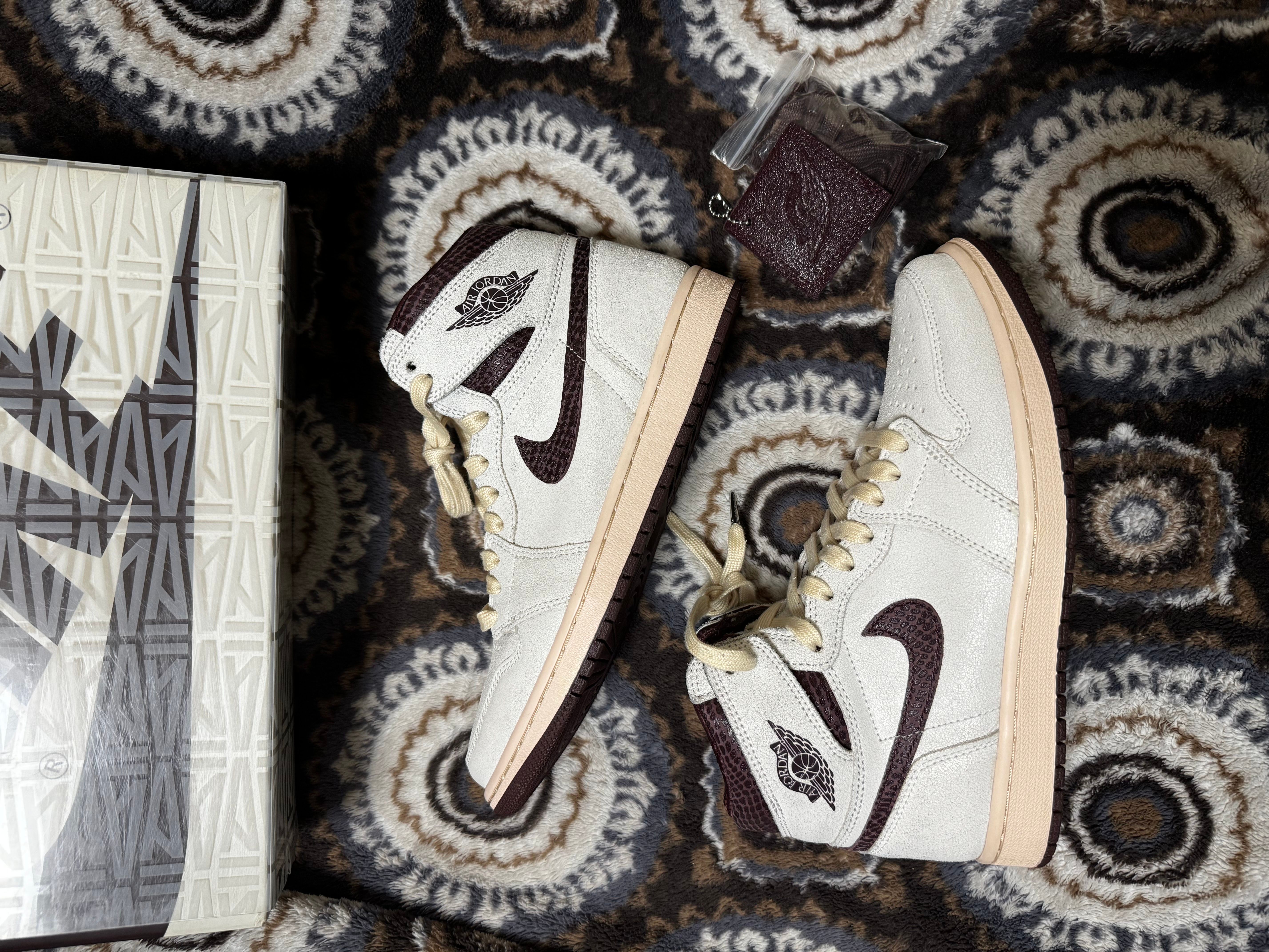 A Ma Maniere × Nike Air Jordan 1 Retro High OG "Sail and Burgundy"