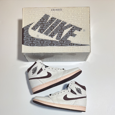 A Ma Maniere × Nike Air Jordan 1 Retro High OG "Sail and Burgundy"