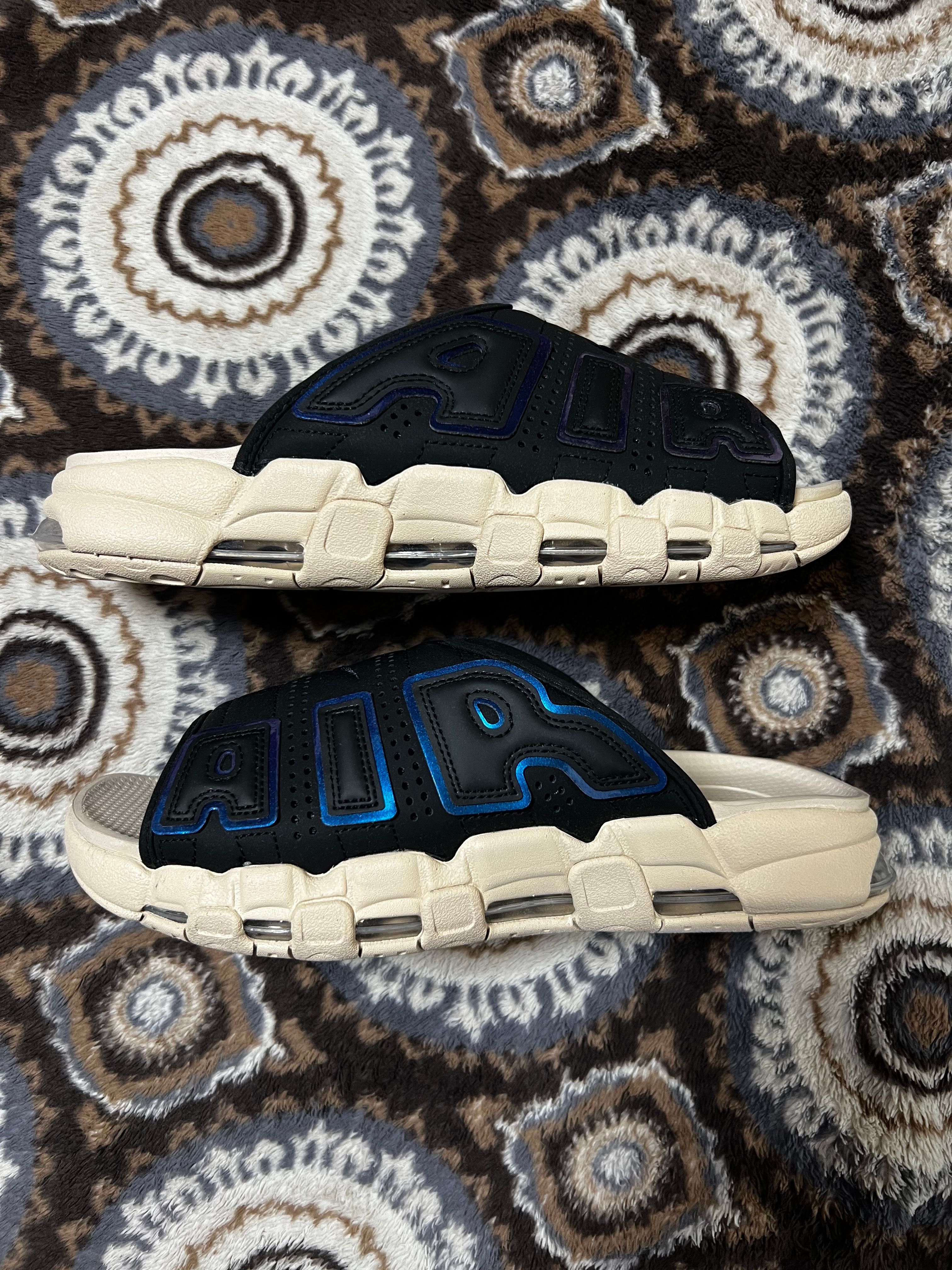 Nike Air More Uptempo Slide "Black and Sanddrift" (FB7799-001/FB7802-001)