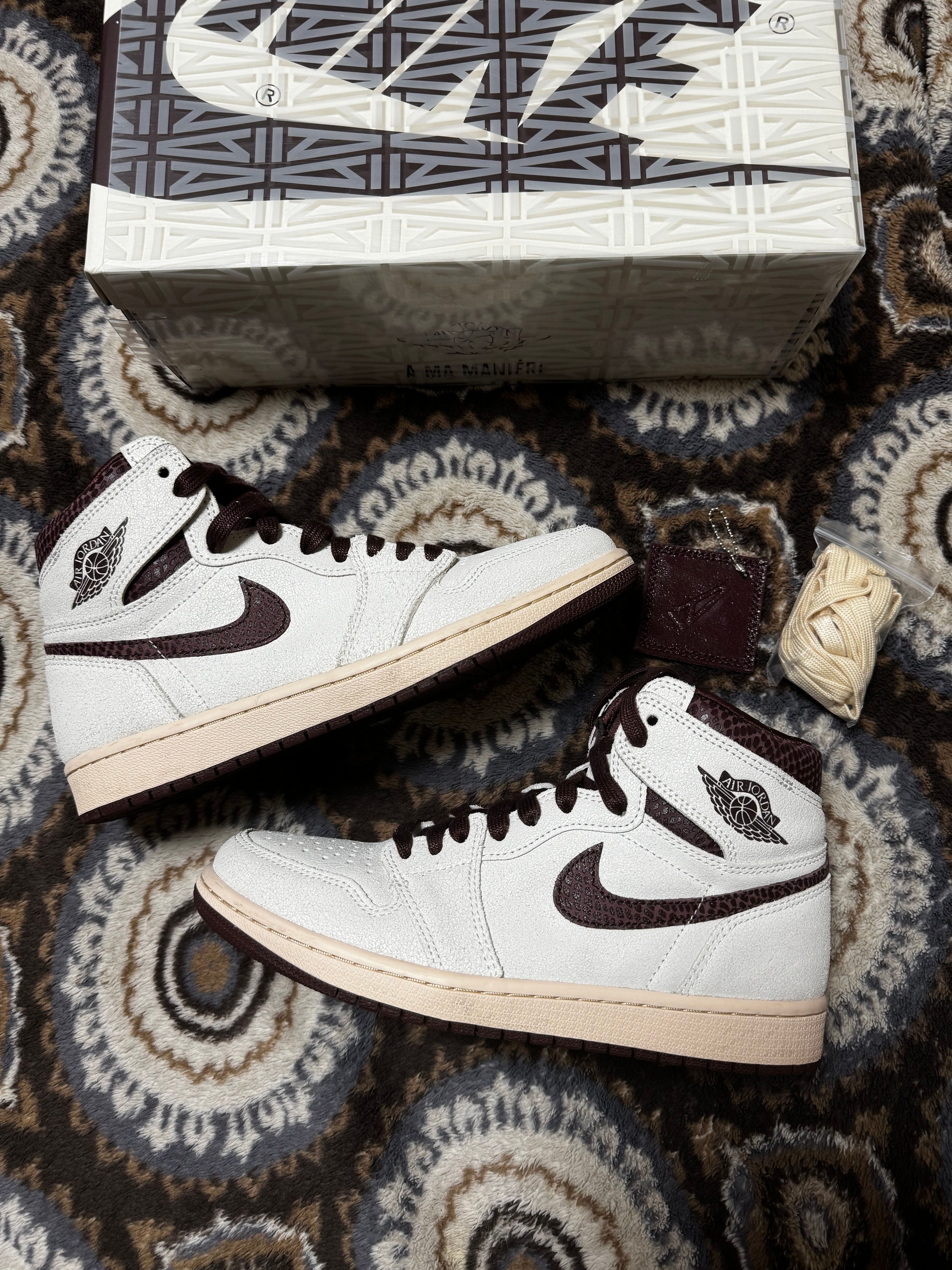A Ma Maniere × Nike Air Jordan 1 Retro High OG "Sail and Burgundy"