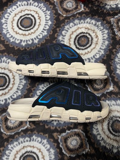 Nike Air More Uptempo Slide "Black and Sanddrift" (FB7799-001/FB7802-001)