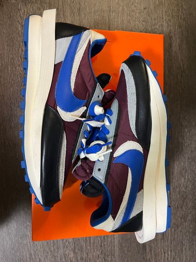 UNDERCOVER × sacai × Nike LD Waffle "Night Maroon/Pale Ivory-Ground Grey-Team Royal"