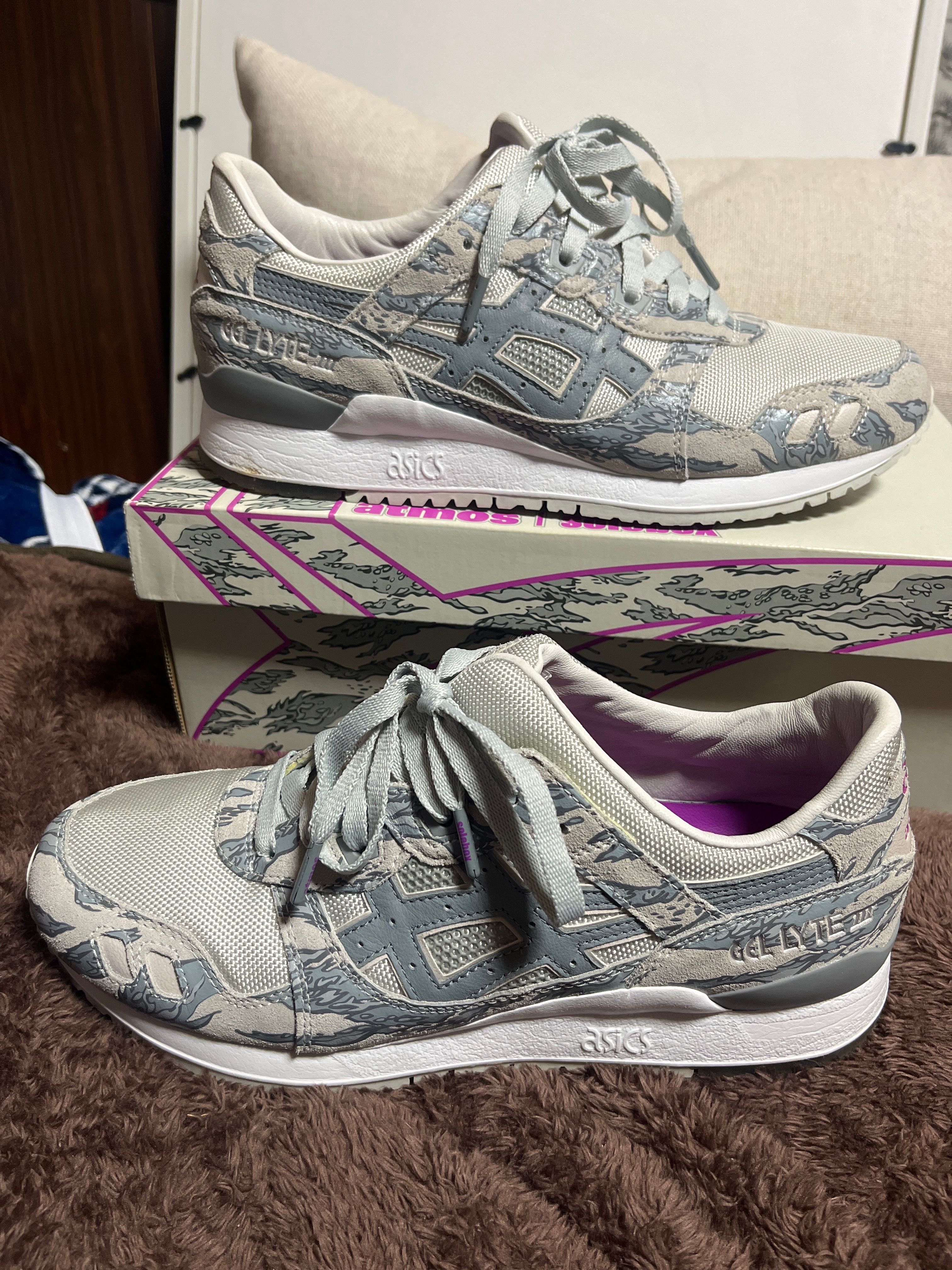 atmos × Solebox × Asics Gel-Lyte III "Grey/Grey-Purple"