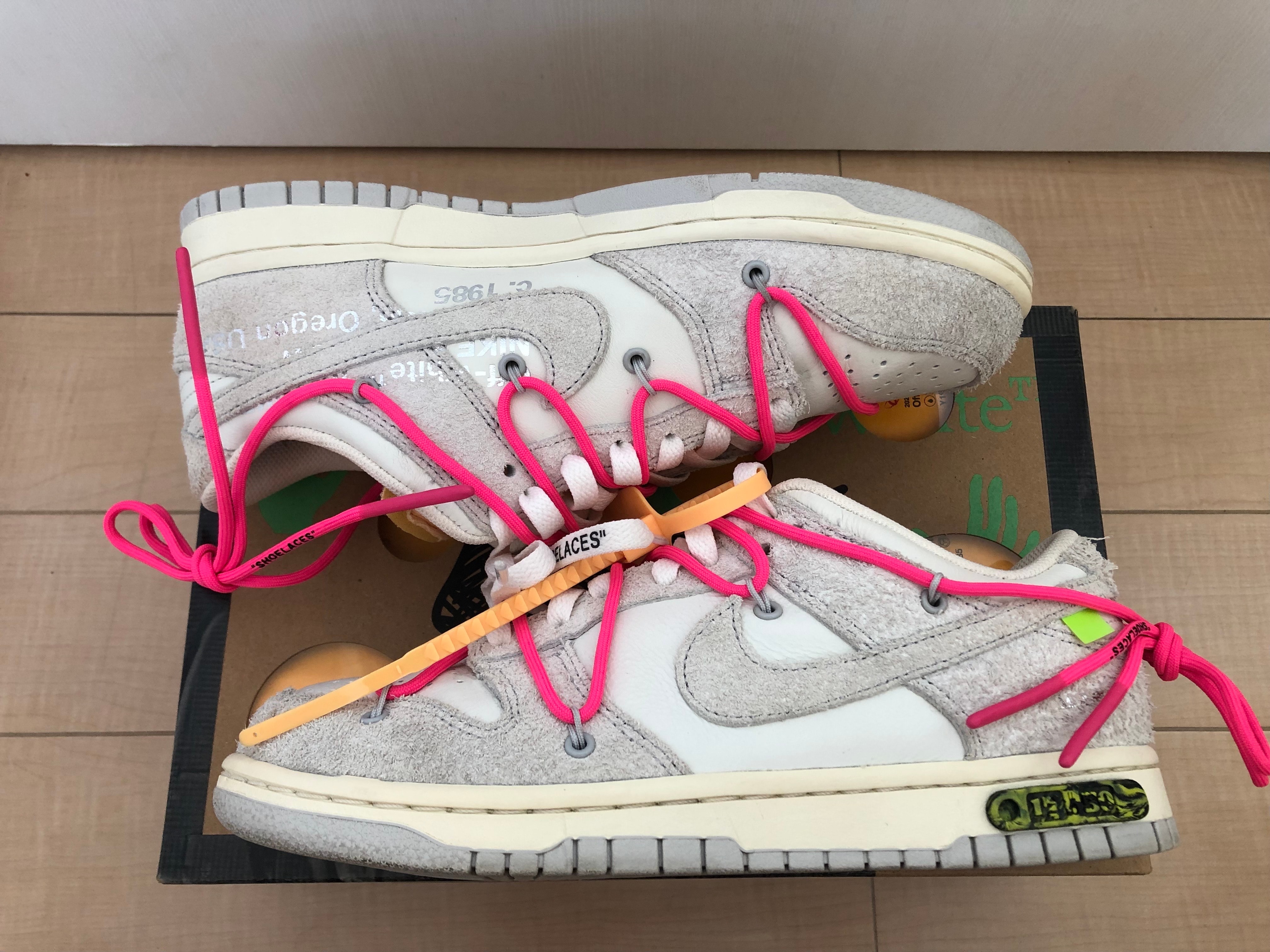 Off-White × Nike Dunk Low "Sail/Neutral Gray/Hyper Pink"