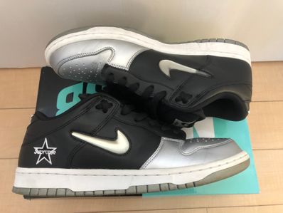 Supreme × Nike Dunk Low "Metallic Silver/Black"