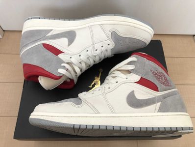 SNS×NIKE AIR JORDAN 1 MID "GREY/RED"