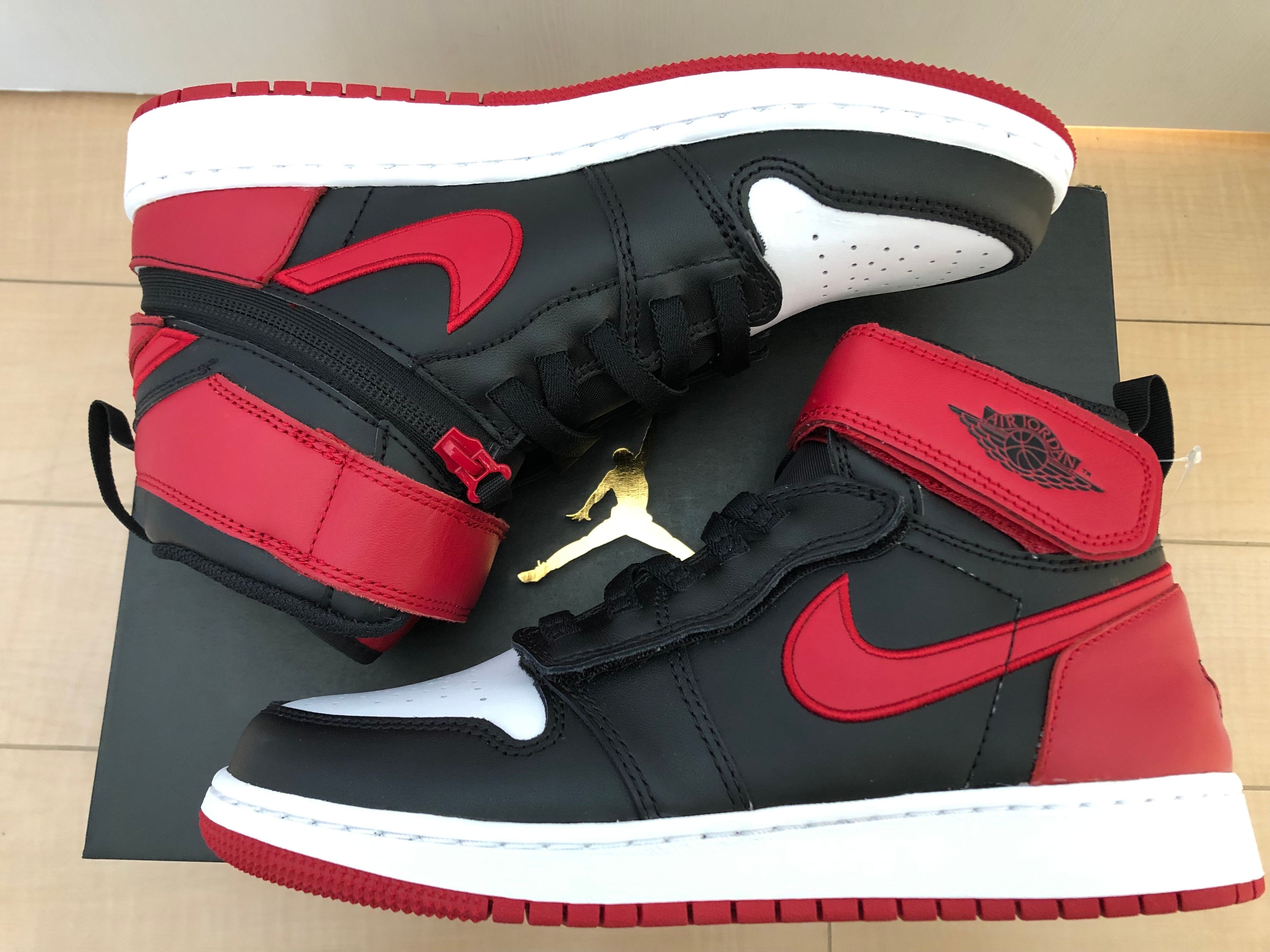 Nike GS Air Jordan 1 High Flyease "Bred White Toe"