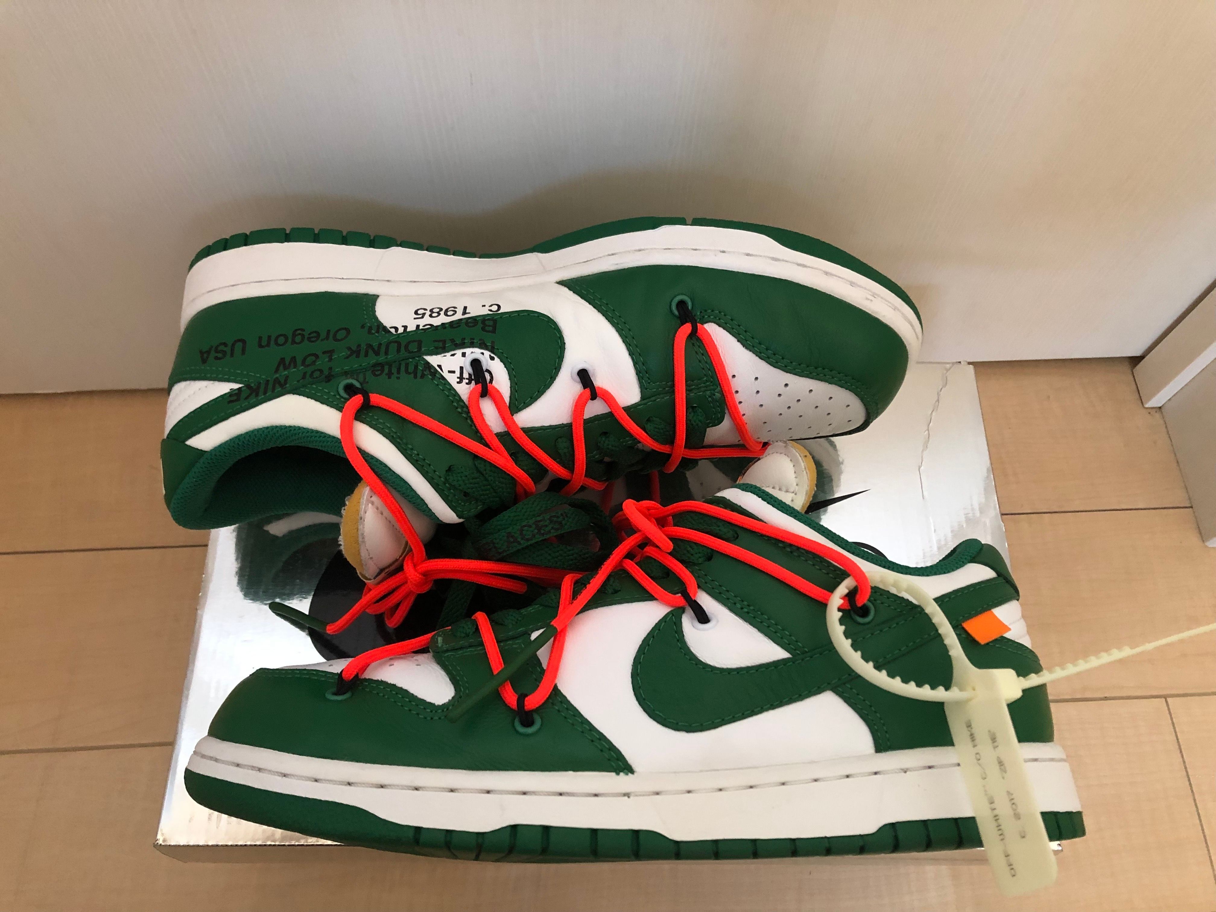 Off-White × Nike Dunk Low "White/Pine Green"