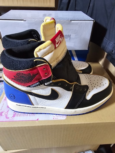 fragment design × UNION × Nike Air Jordan 1 High OG "Black/Varsity Red"
