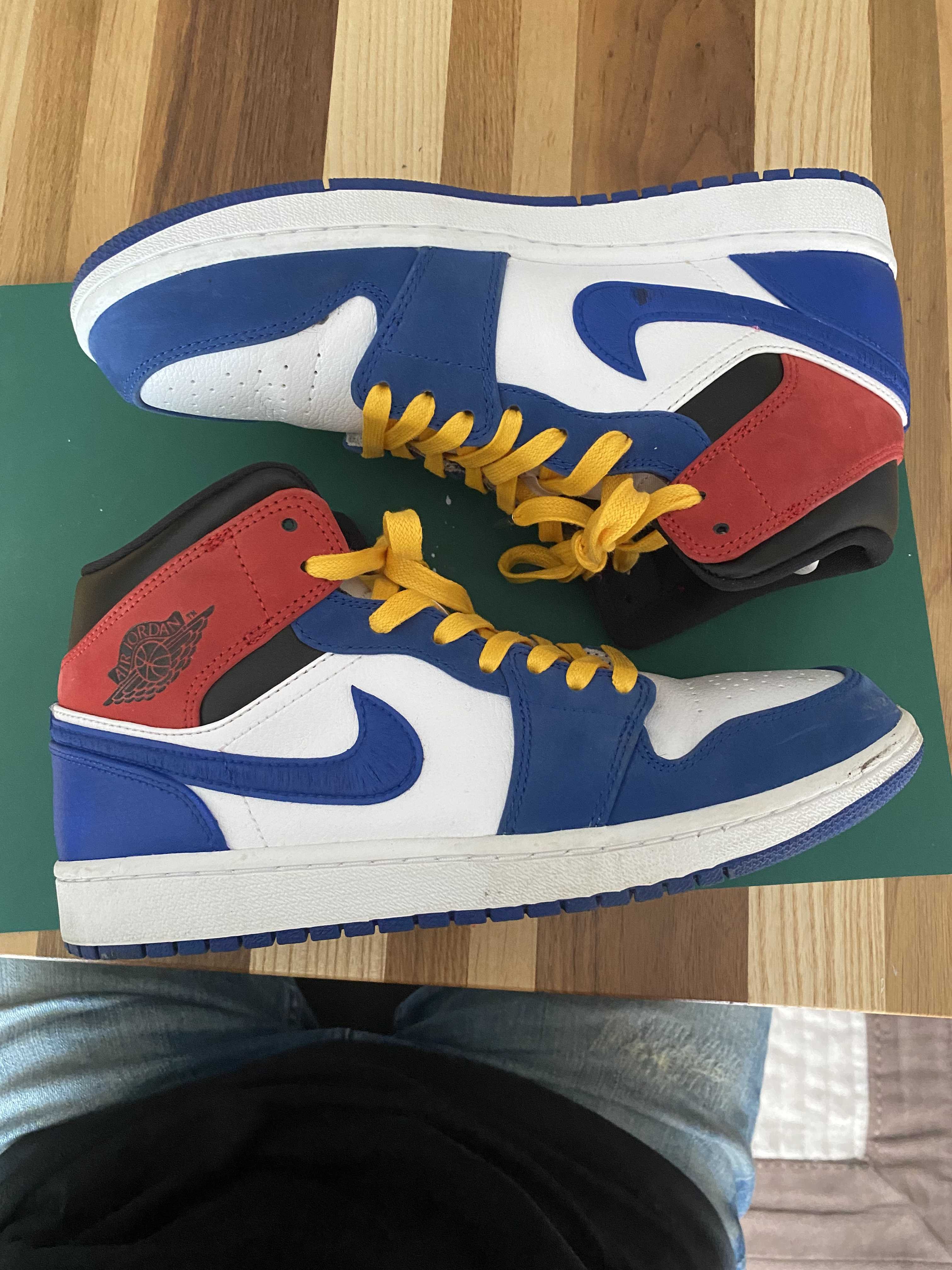 NIKE AIR JORDAN 1 MID "WHITE/BLUE/RED"