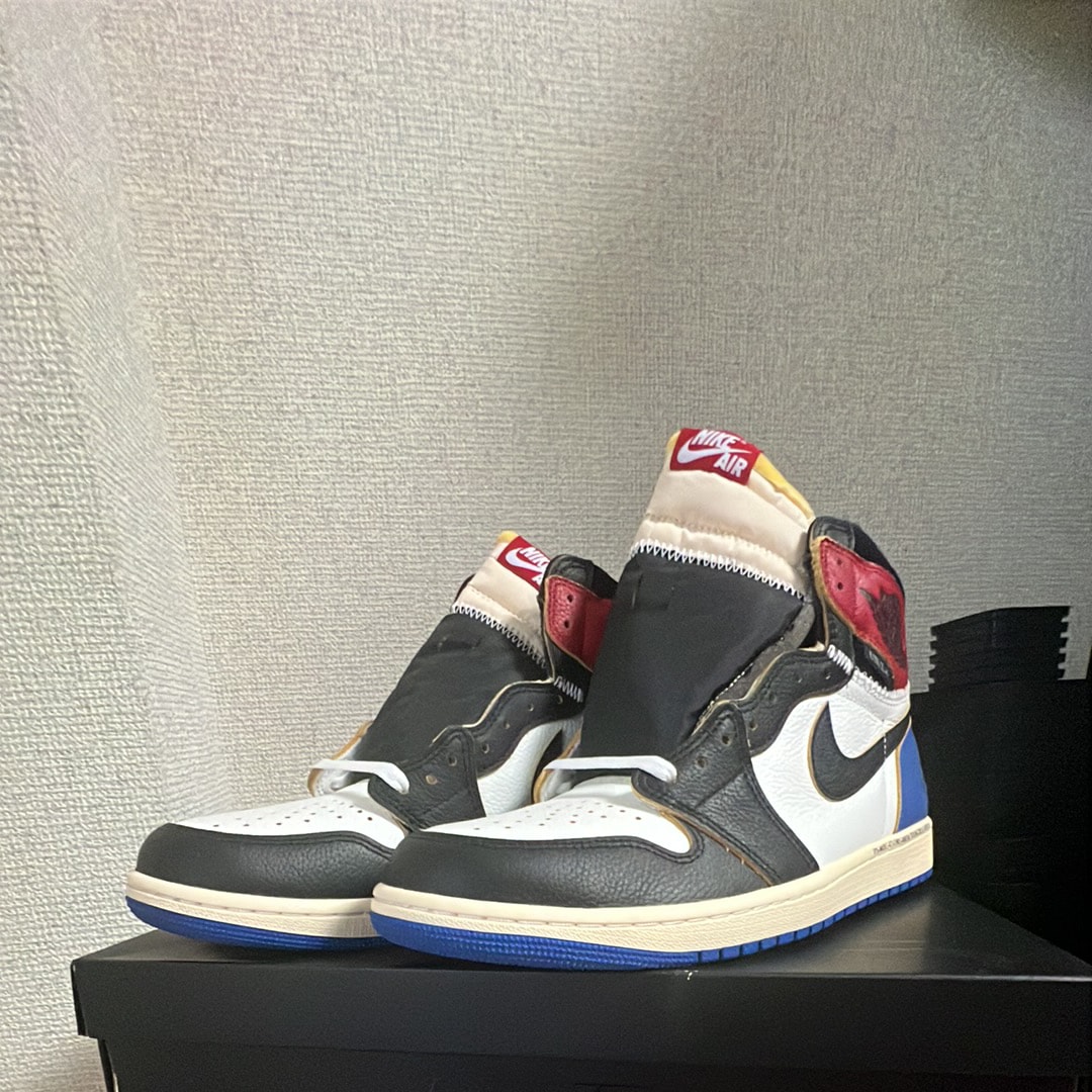 fragment design × UNION × Nike Air Jordan 1 High OG "Black/Varsity Red"