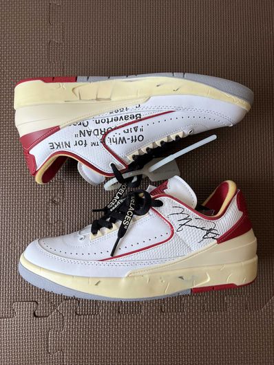 Off-White × Nike Air Jordan 2 Low "White and Varsity Red"
