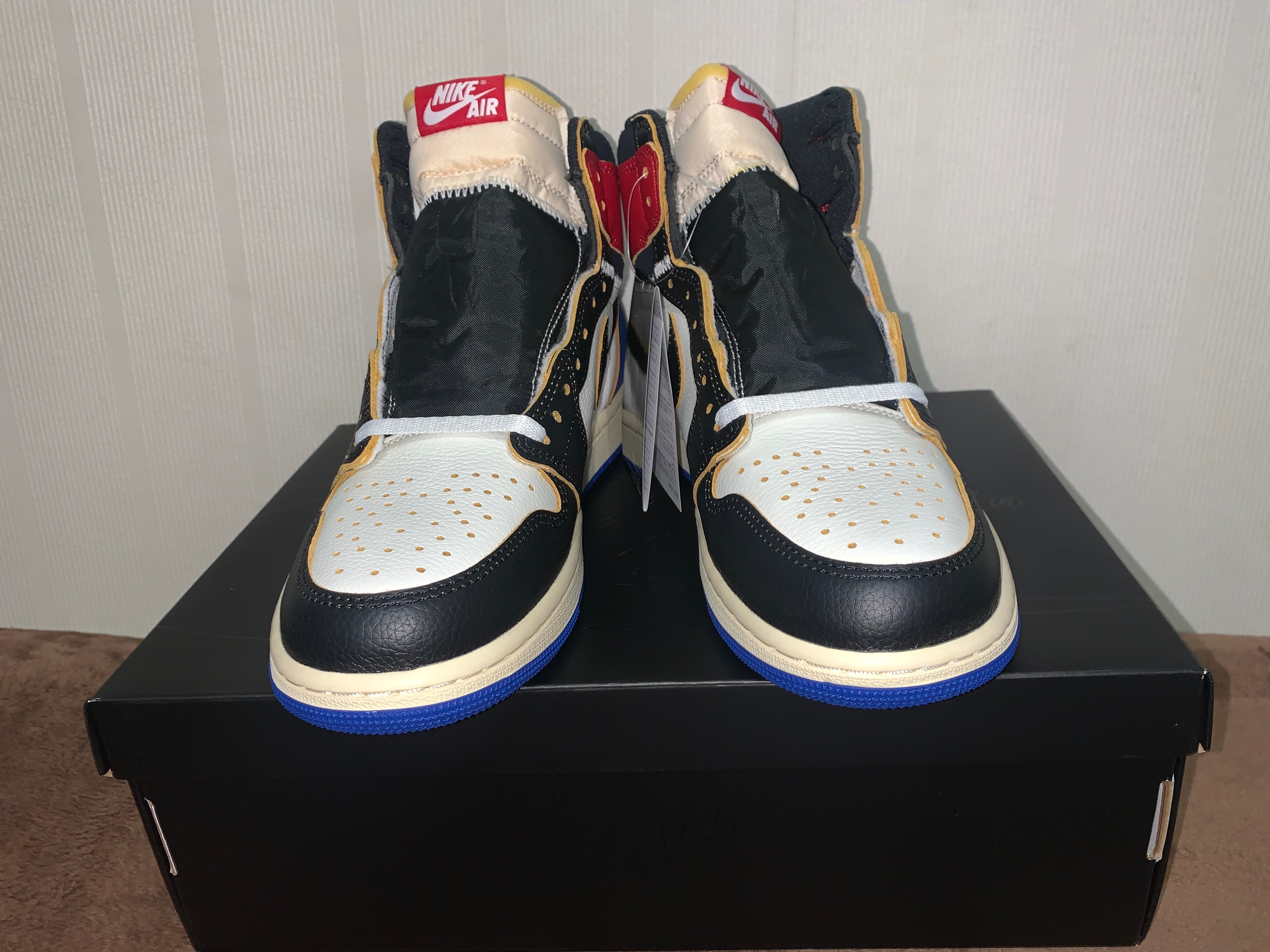 fragment design × UNION × Nike Air Jordan 1 High OG "Black/Varsity Red"