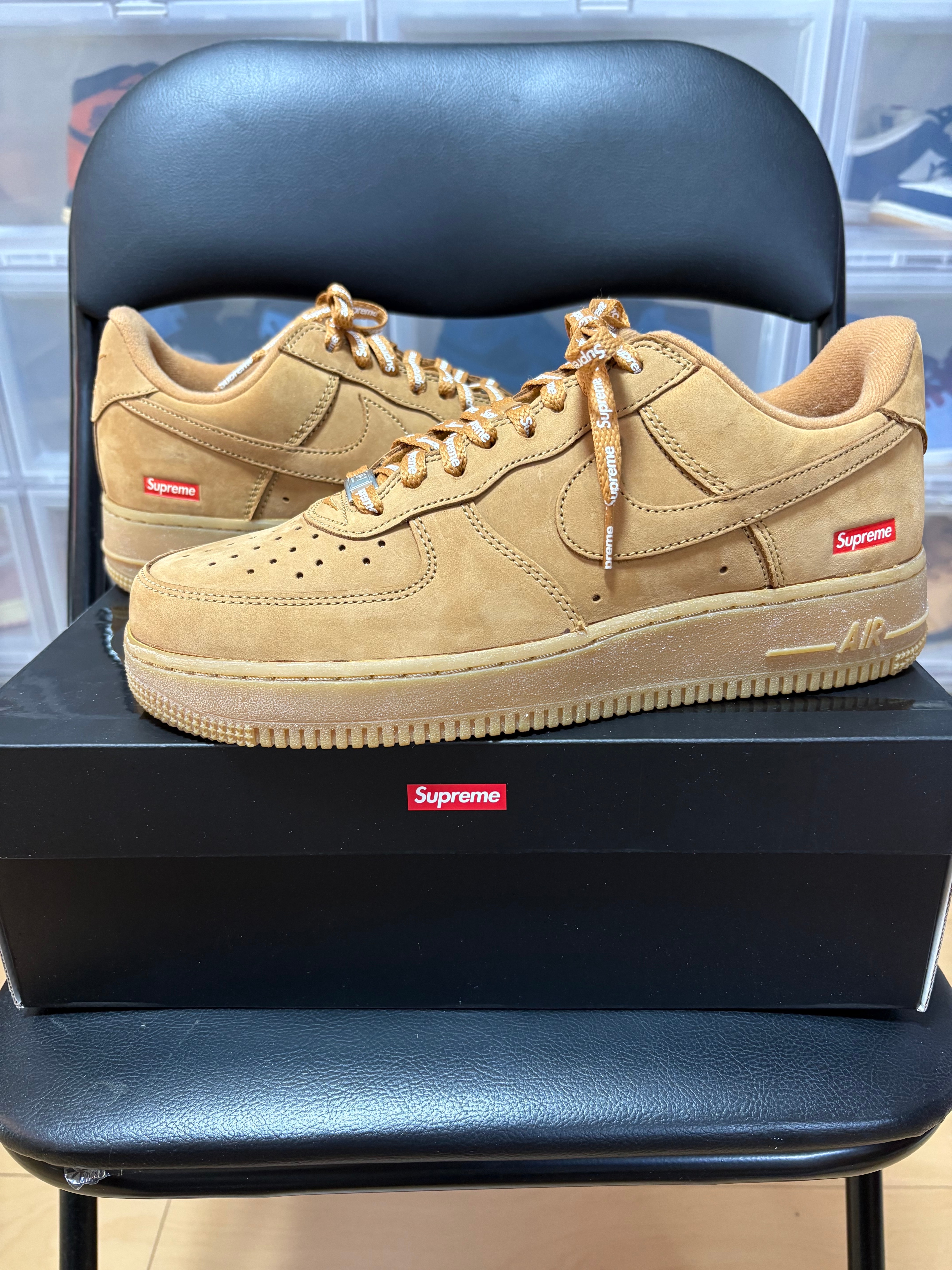 Supreme × Nike Air Force 1 Low "Flax/Wheat"
