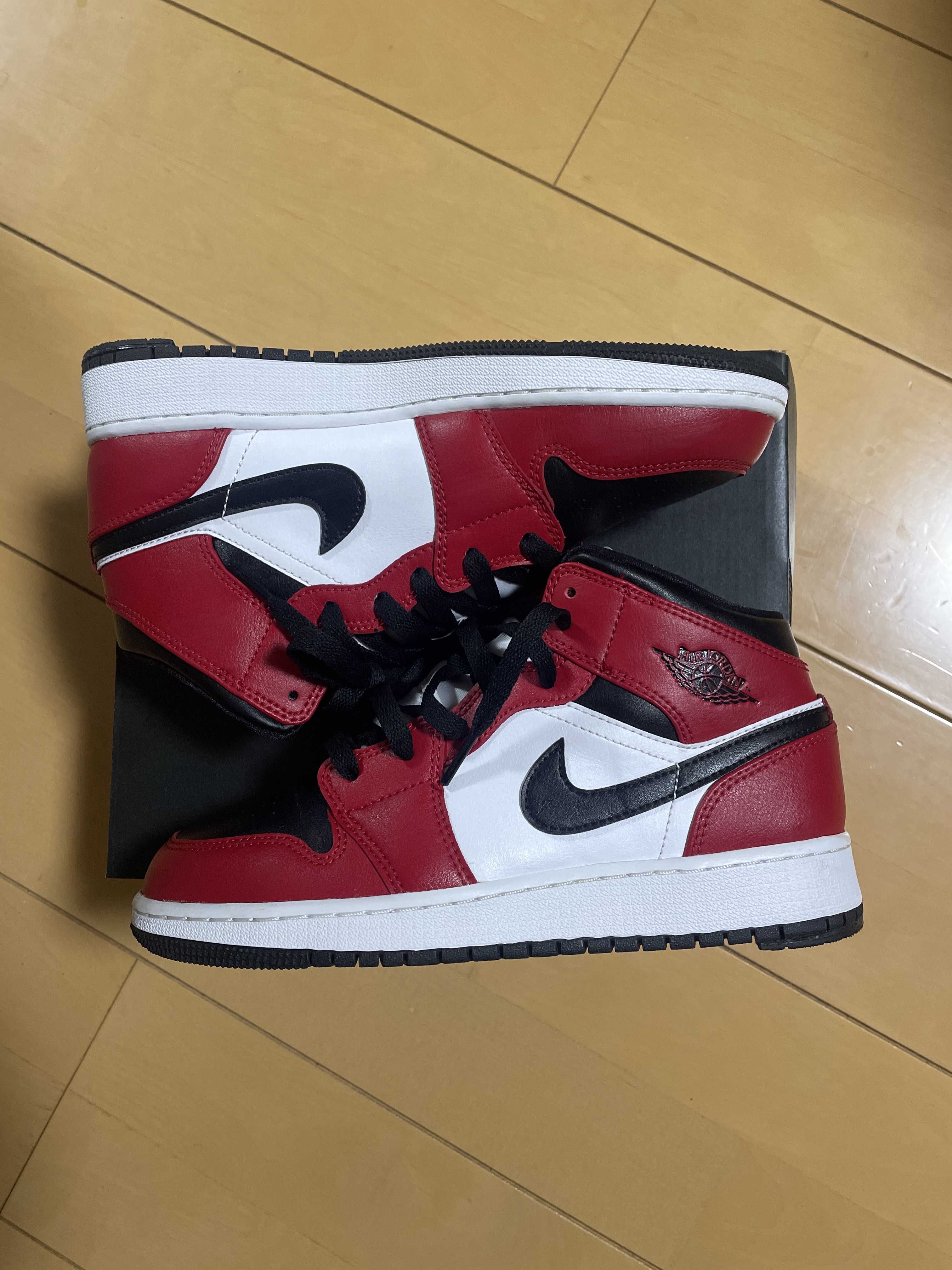 Nike GS Air Jordan 1 Mid "Black/Gym Red-White"