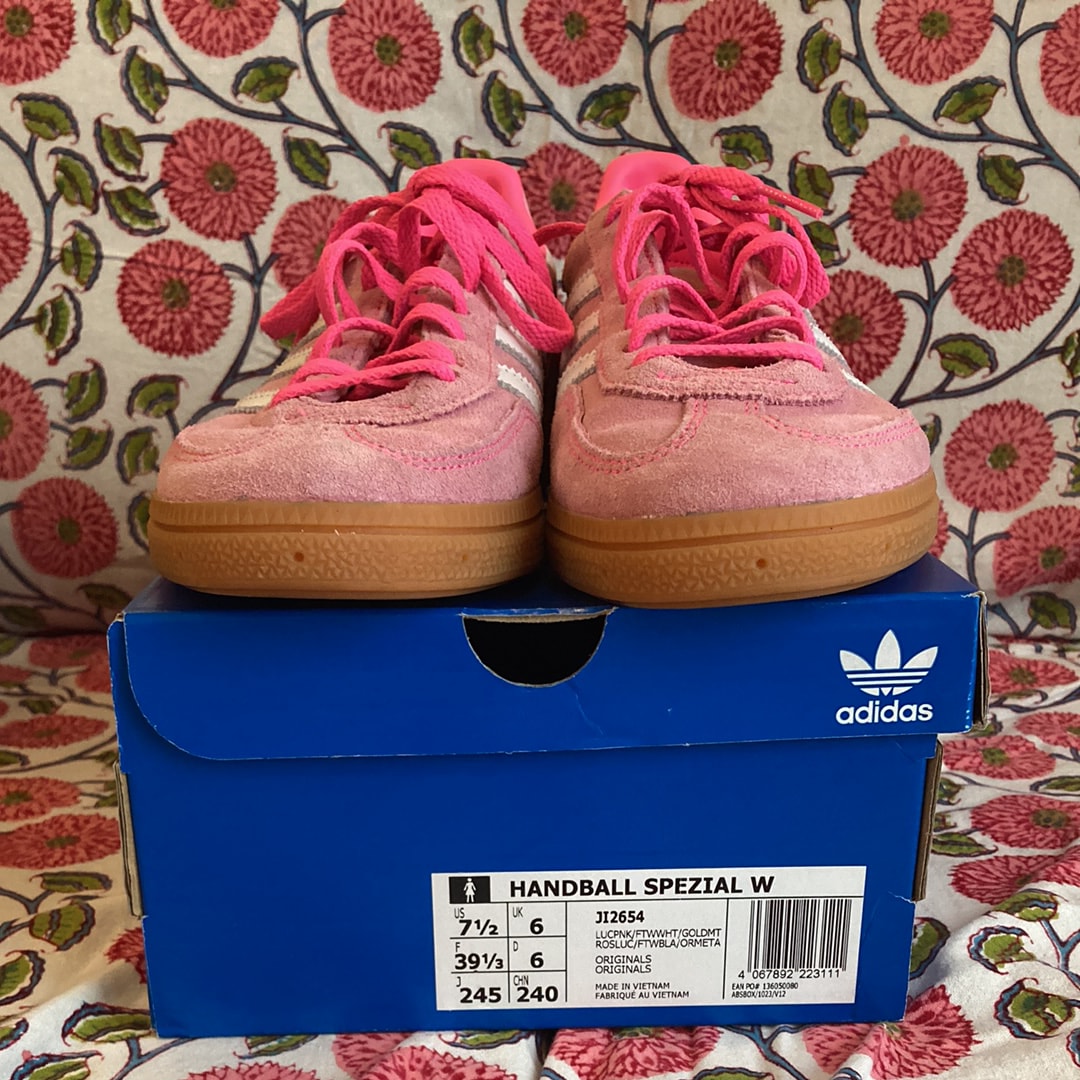 adidas Women's Handball Spezial "Lucid Pink/Foot Wear White/Gold Metallic"