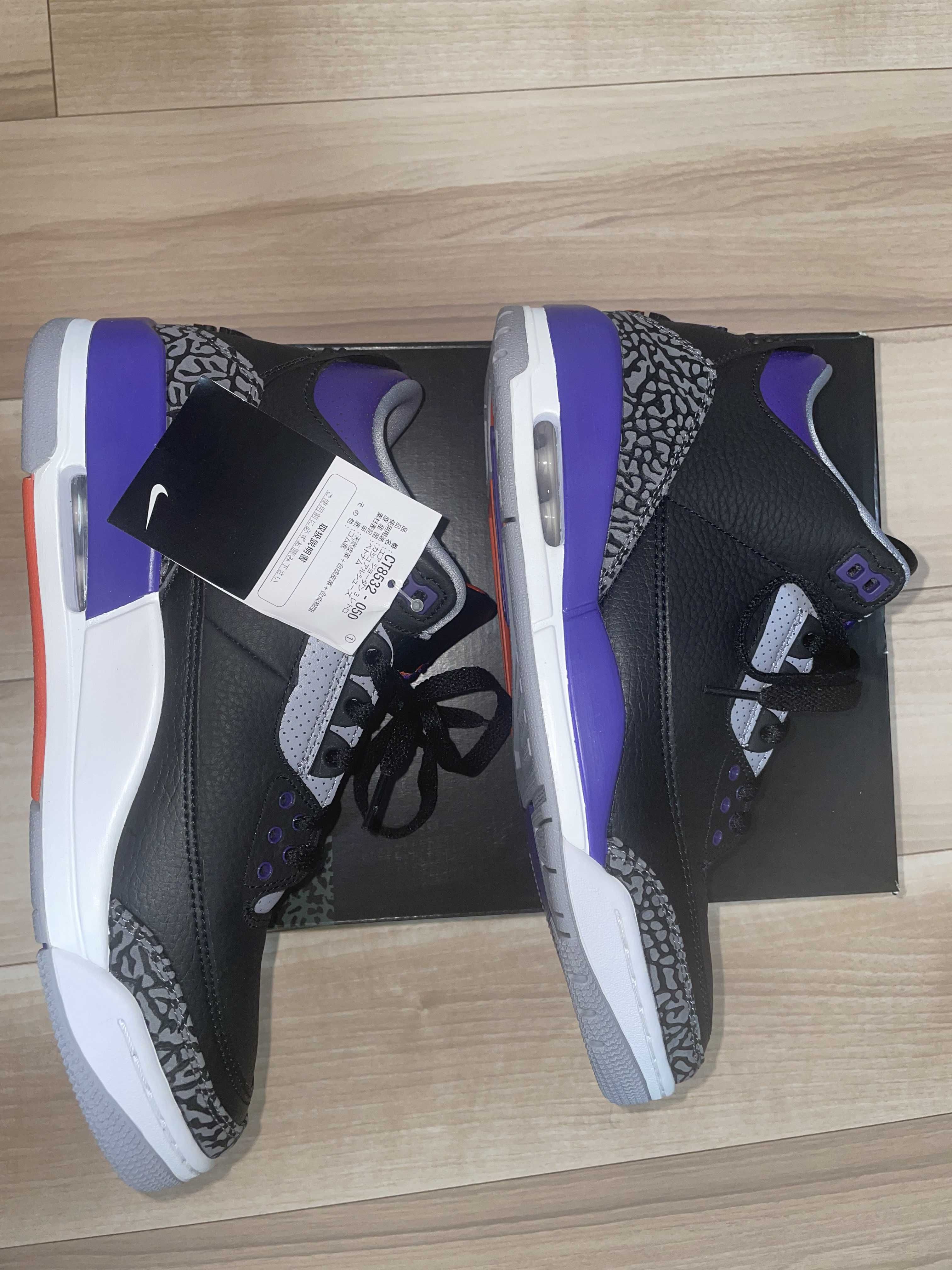 Nike Air Jordan 3 Retro "Black/Court Purple"