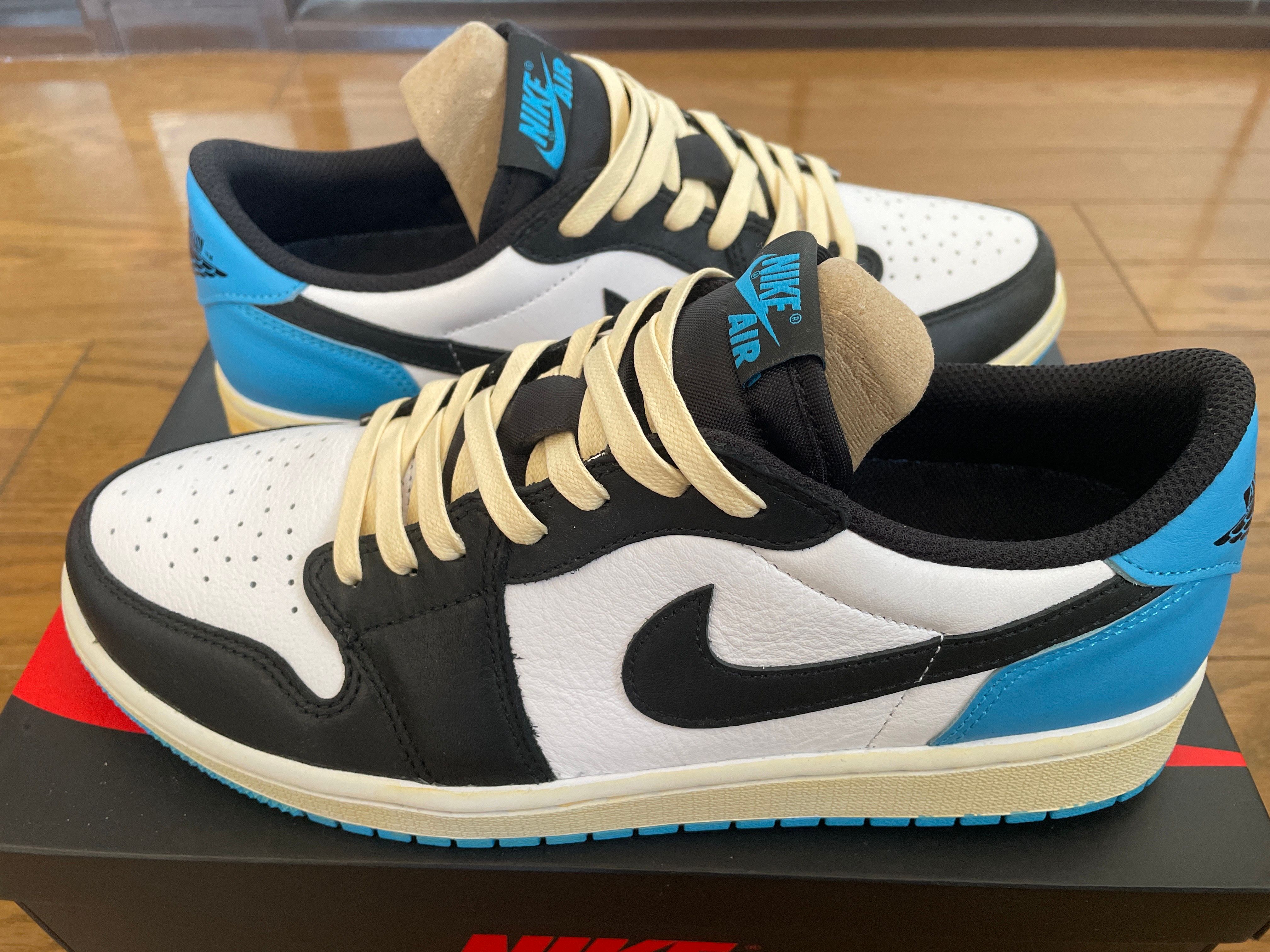Nike Women's Air Jordan 1 Low OG "Black and Dark Powder Blue/UNC"