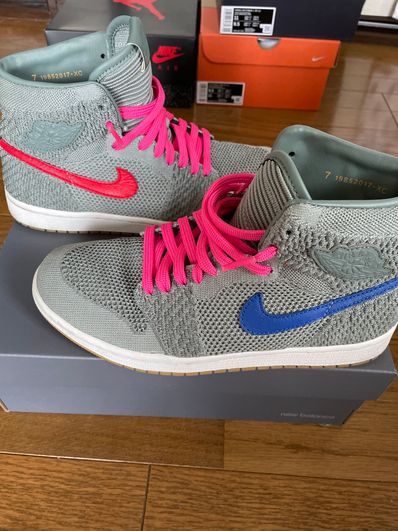 NIKE AIR JORDAN 1 RETRO HIGH FLYKNIT CLAY GREEN (GS)