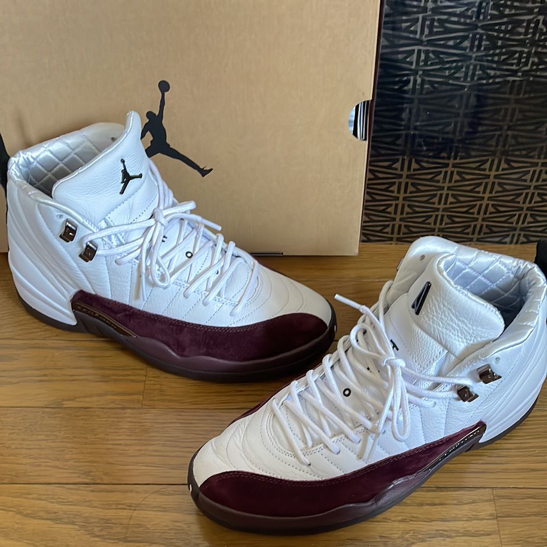 A Ma Maniere × Nike Women's Air Jordan 12 "White and Burgundy Crush"