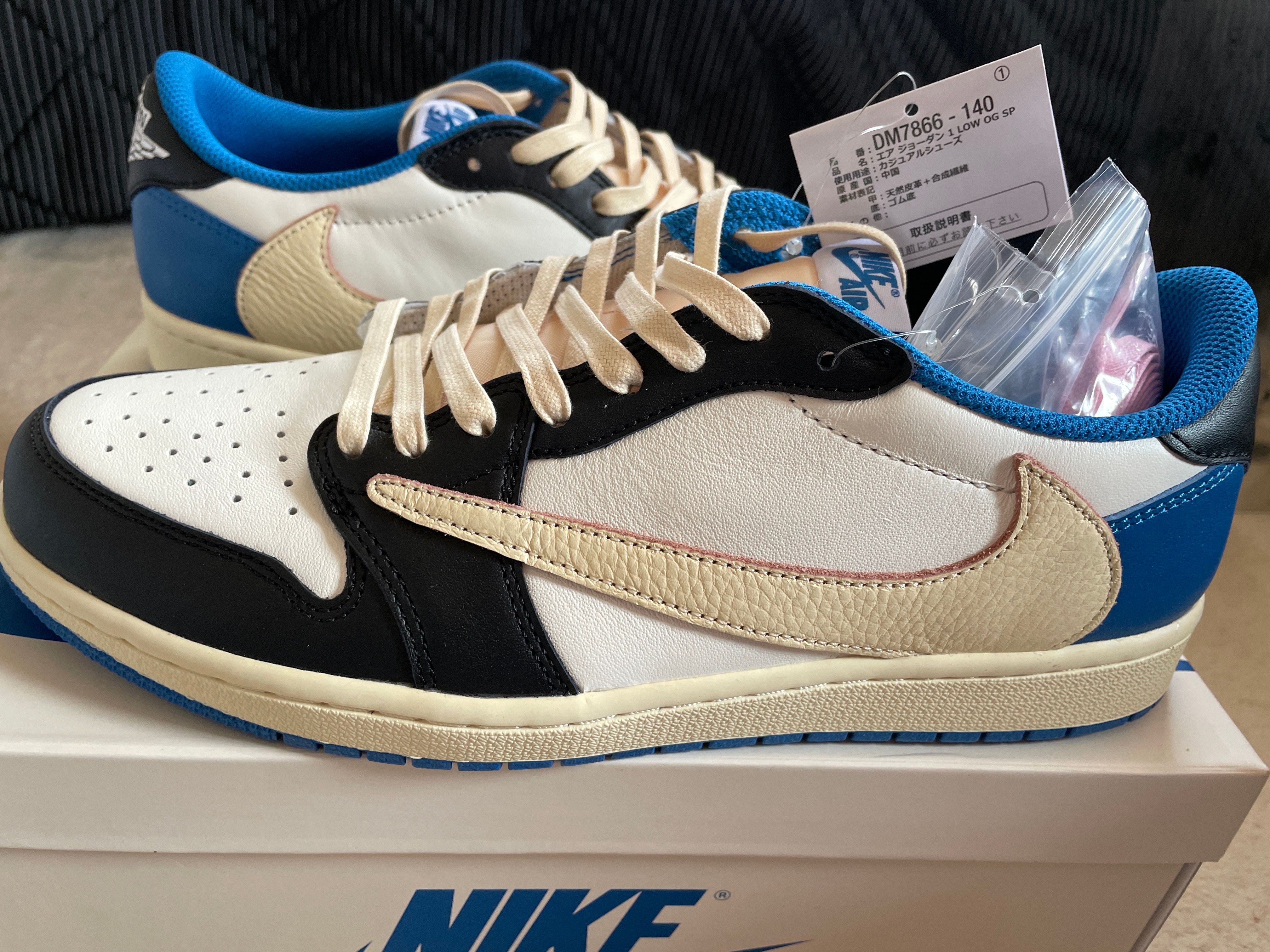 Travis Scott × fragment design × Nike Air Jordan 1 Low OG SP "Military Blue"