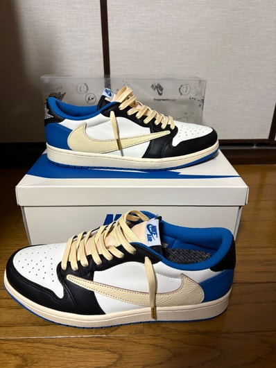 Travis Scott × fragment design × Nike Air Jordan 1 Low OG SP "Military Blue"