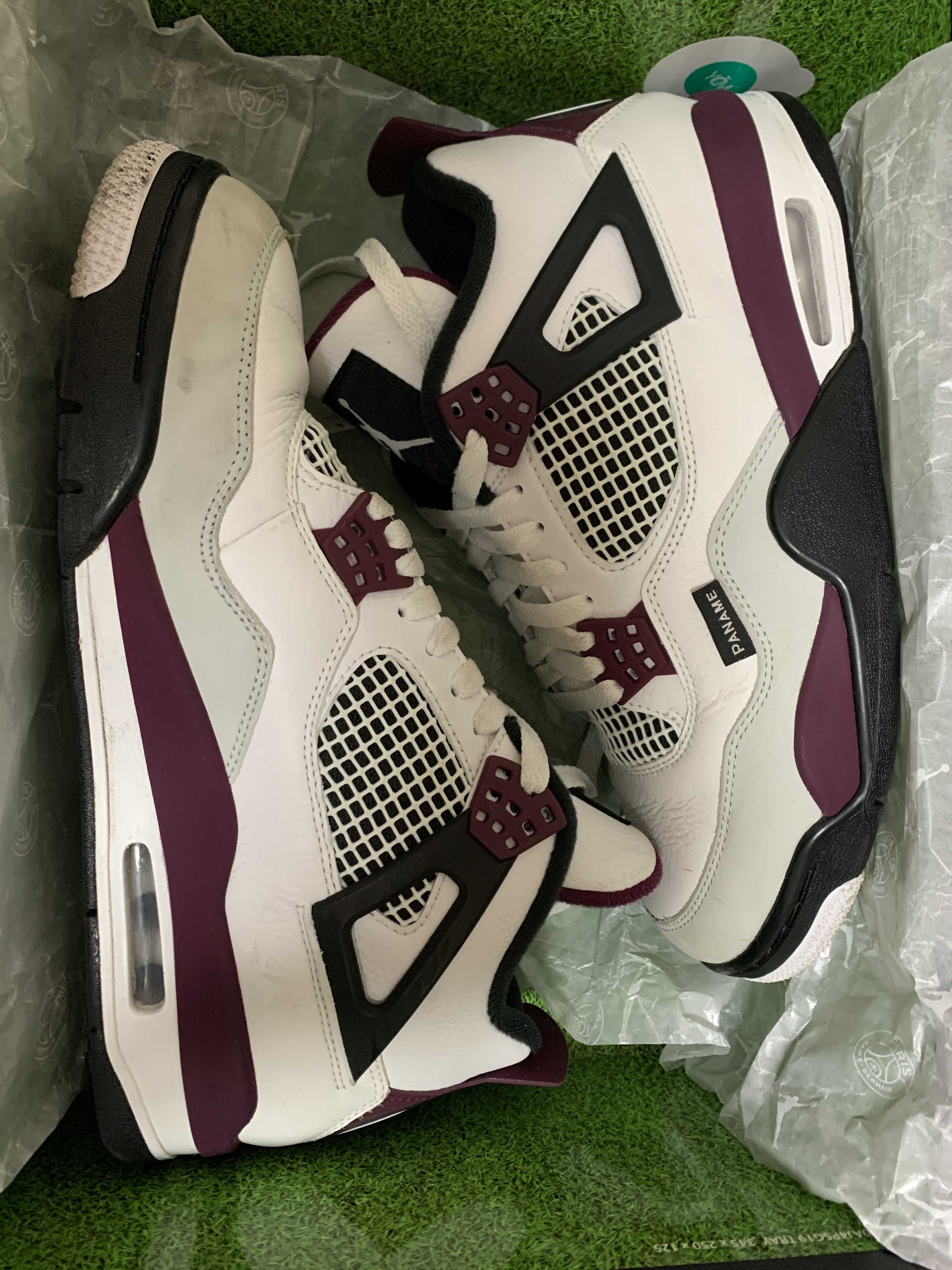 Paris Saint Germain ×Nike Air Jordan 4 Retro "White/Bordeaux/Neutral Gray"