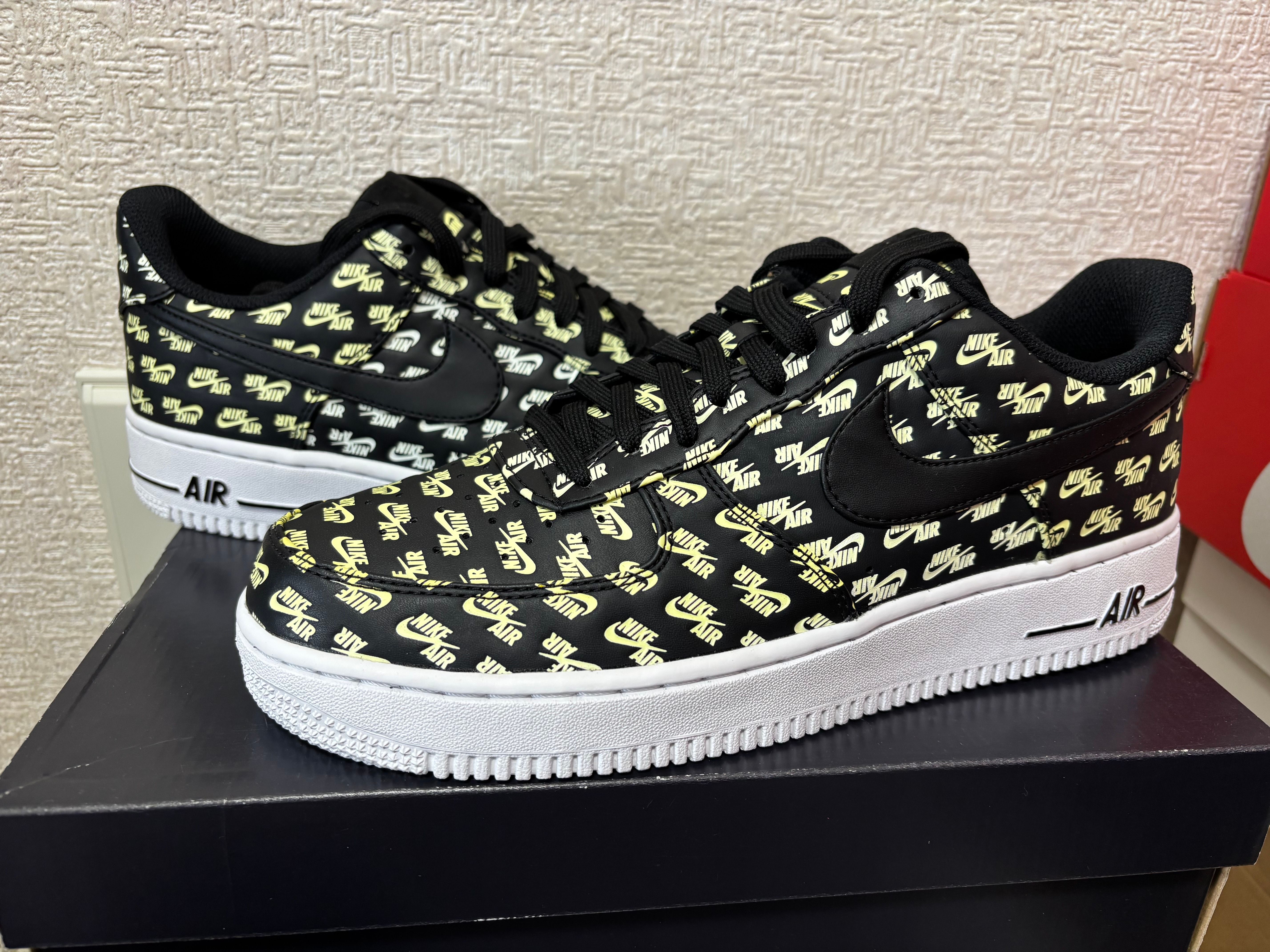 NIKE AIR FORCE 1 LOW ALL OVER LOGO BLACK