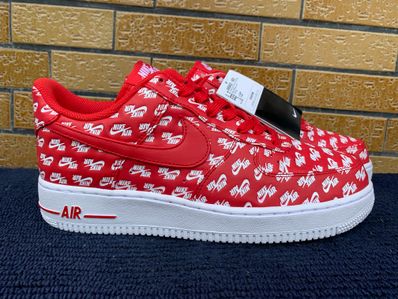 Air force 1 hotsell all over logo red