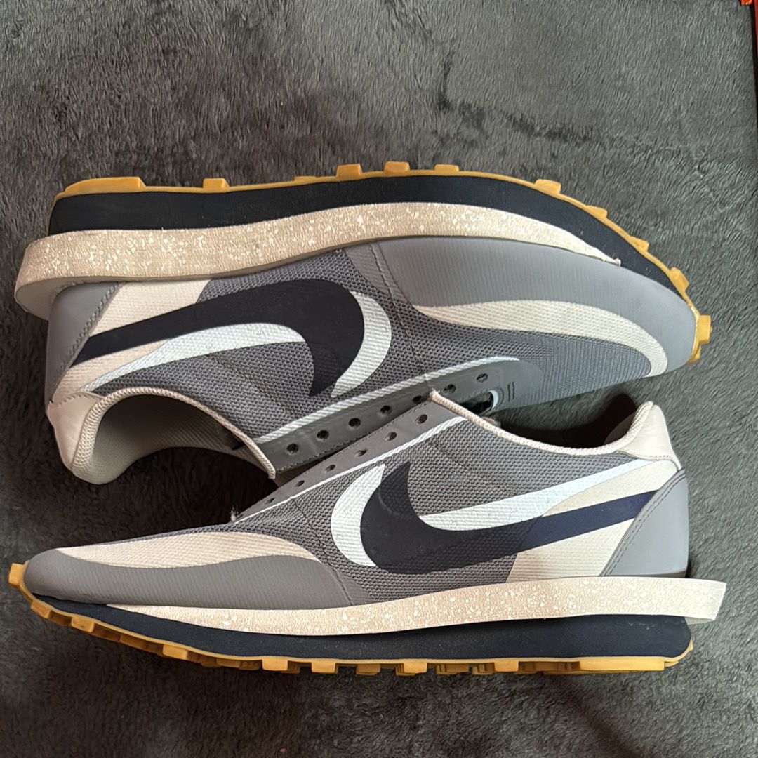 CLOT × Sacai × Nike LD Waffle "Grey Obsidian/Cool Grey"