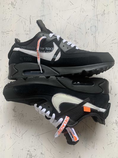 Off-White × Nike Air Max 90 "Black/Black-Cone-White"