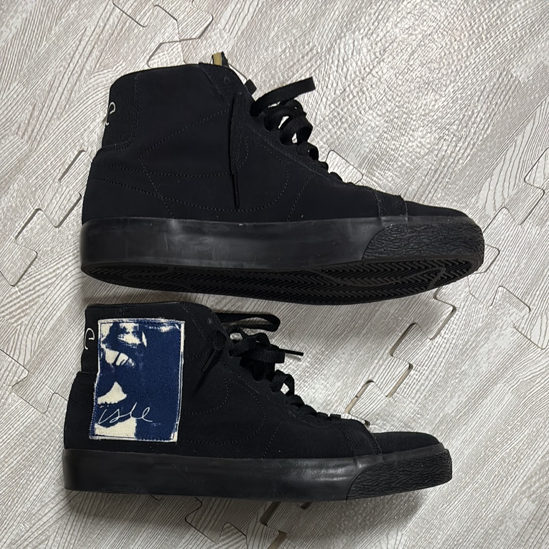Isle Skateboards × Nike SB Blazer Mid "Black/Indigo" (Regular Box)