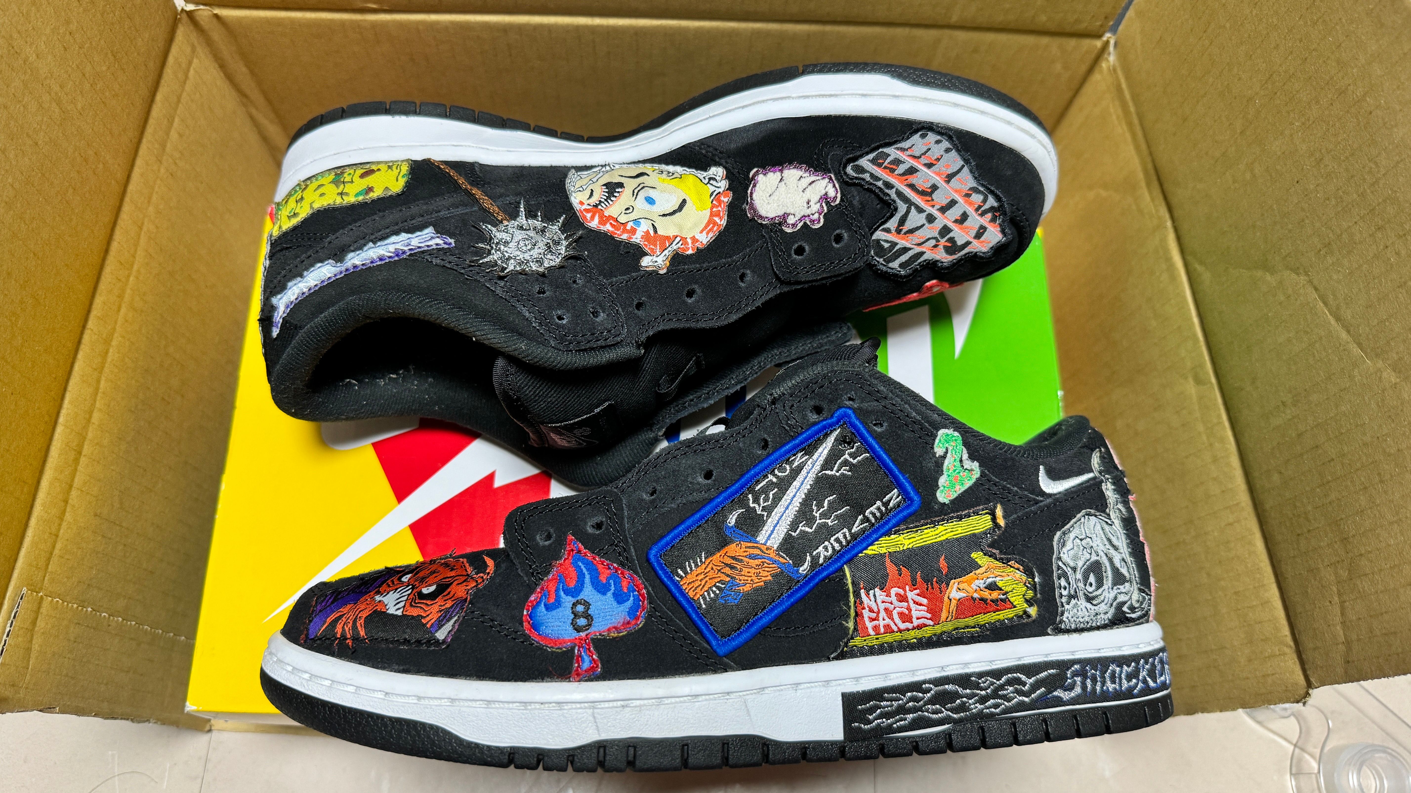 Neck face × Nike SB Dunk Low "Black/White/Multi Color"