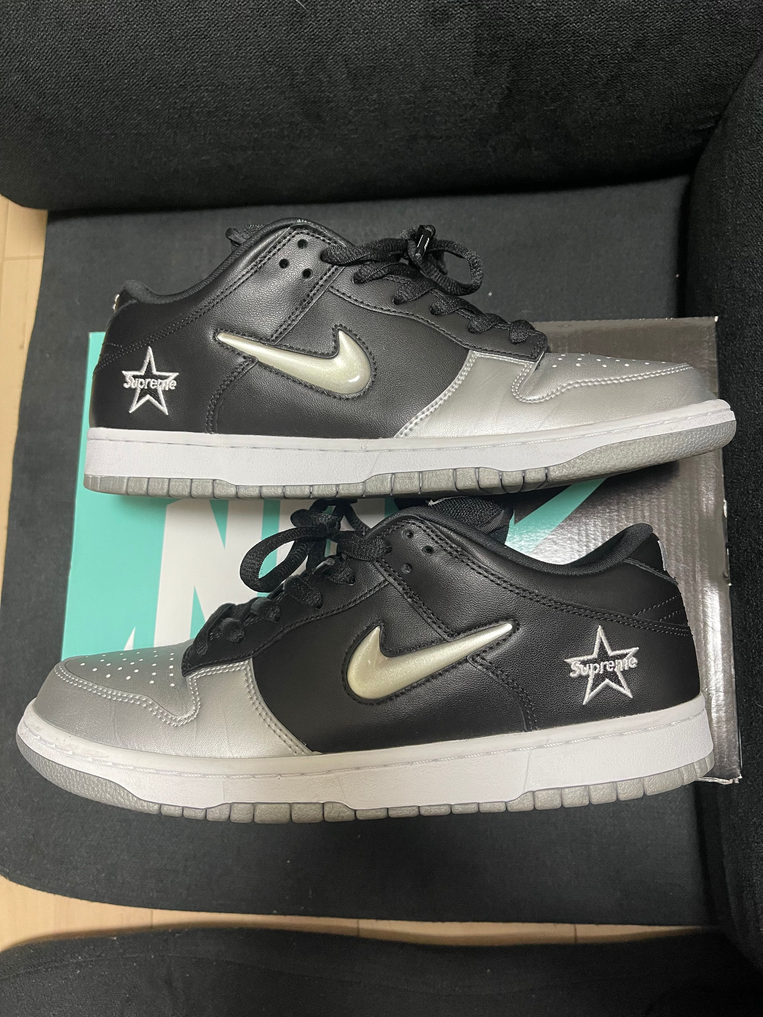 Supreme × Nike Dunk Low "Metallic Silver/Black"