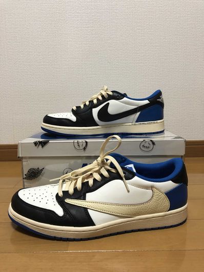 Travis Scott × fragment design × Nike Air Jordan 1 Low OG SP "Military Blue"