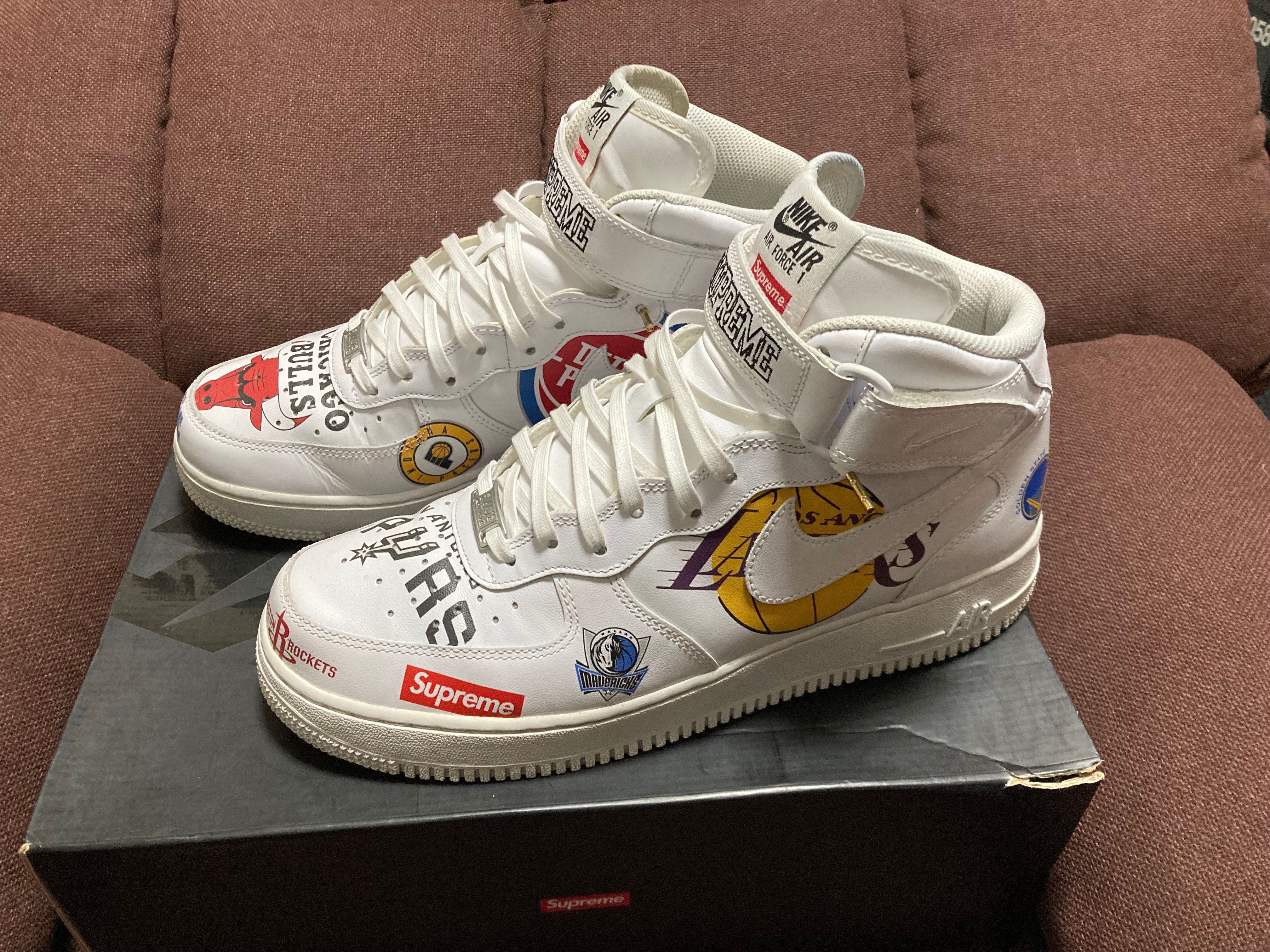 Supreme × NBA × Nike Air Force 1 Mid '07 "White"