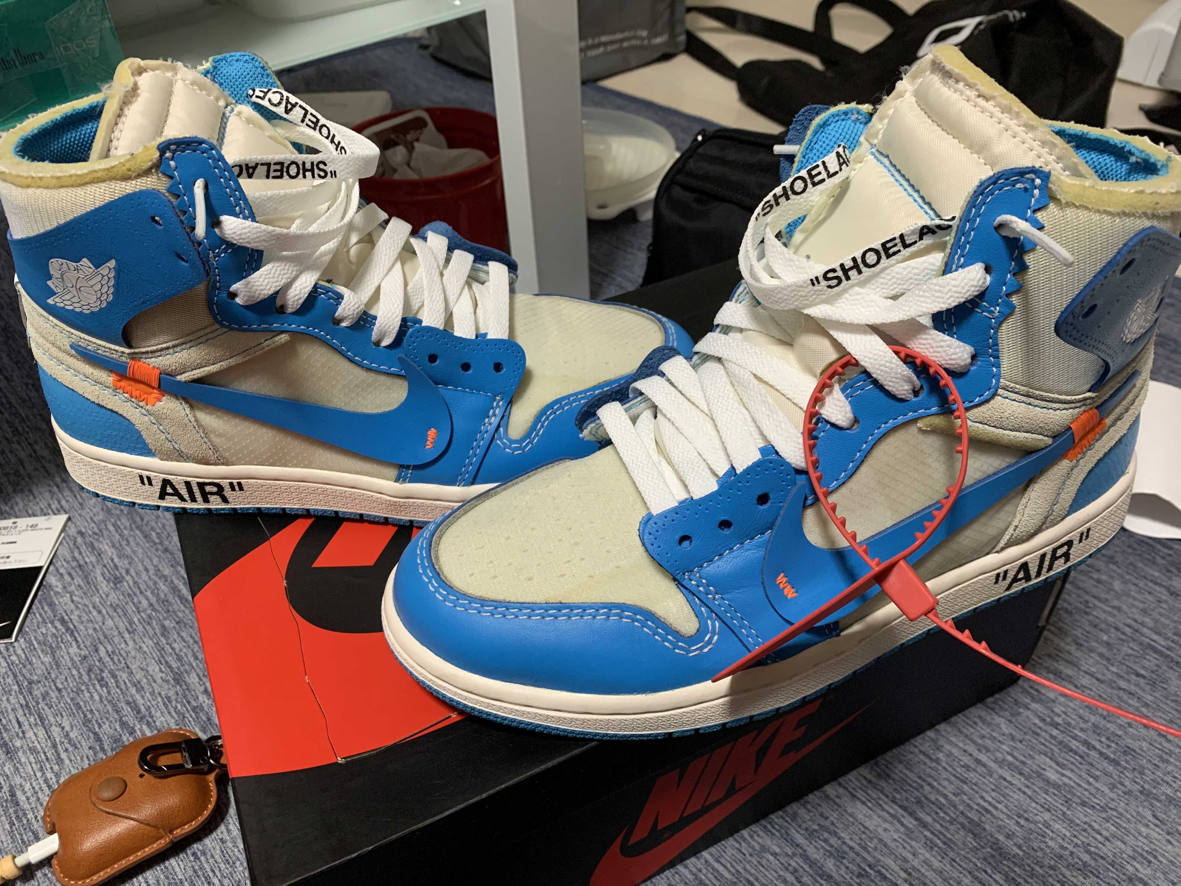 Off-White × Nike Air Jordan 1 High UNC "White/Dark Powder Blue"