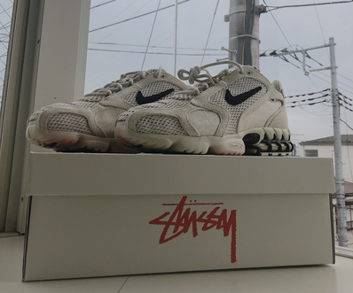 Stussy × Nike Air Zoom Spiridon CG 2 "Fossil/Black"