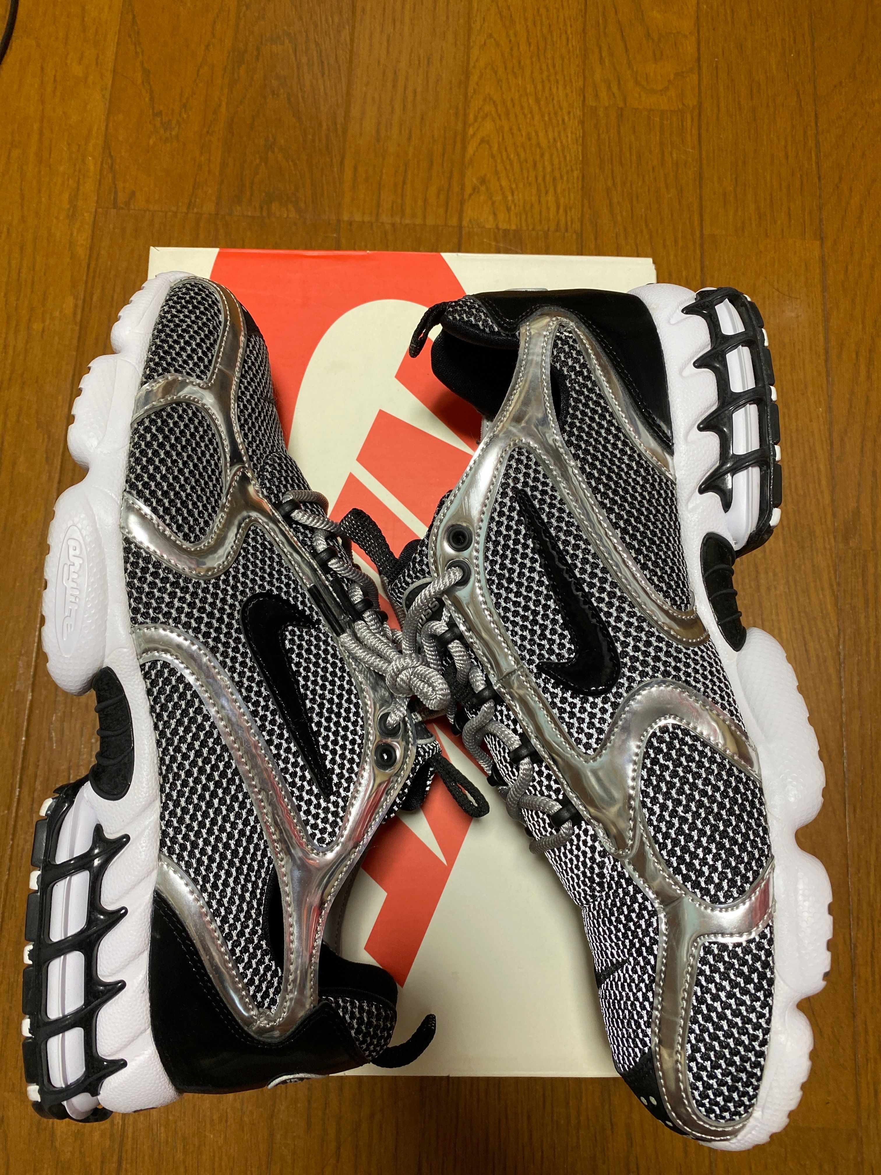 STUSSY × NIKE AIR ZOOM SPIRIDON CAGED "PURE PLATINUM/BLACK-WHITE"