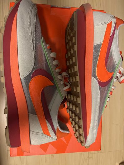 CLOT × Sacai × Nike LD Waffle "Orange Blaze"
