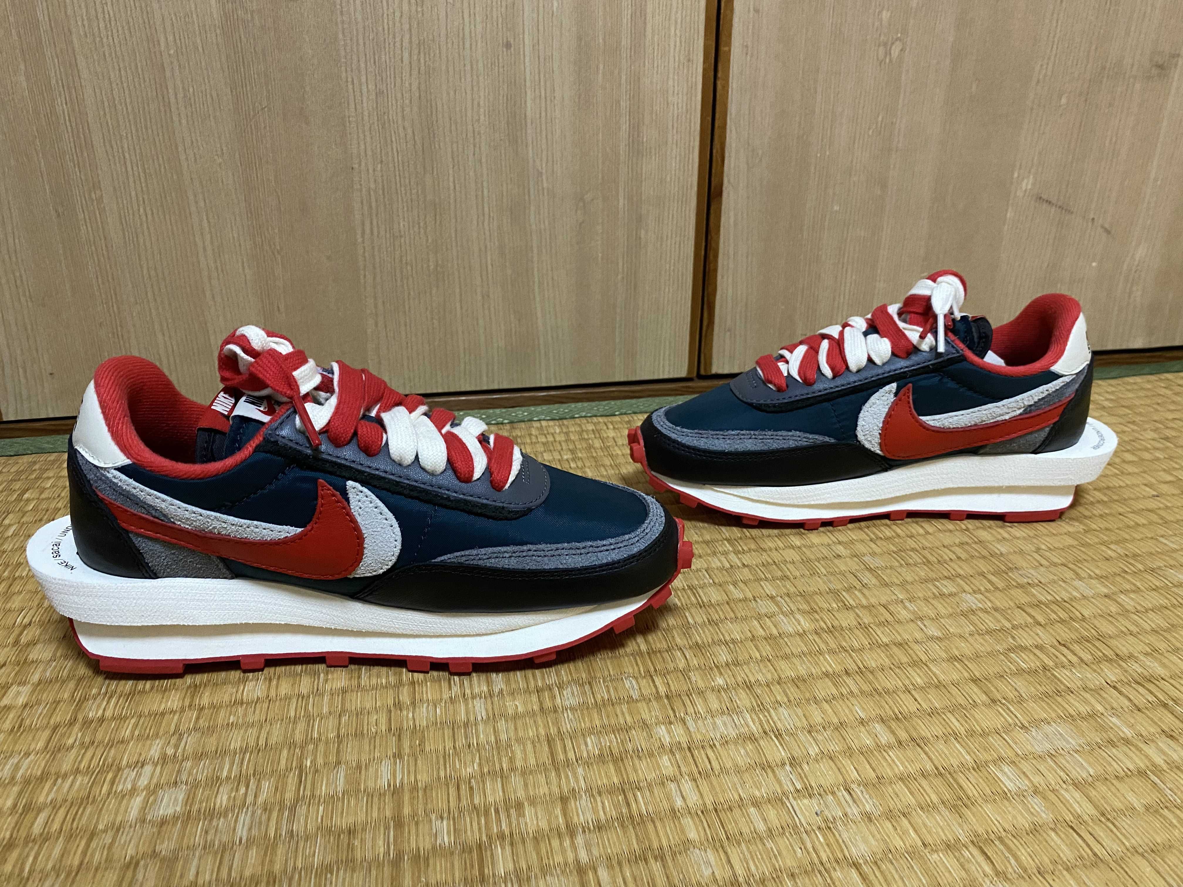 UNDERCOVER × sacai × Nike LD Waffle "Midnight Spruce/Pale Ivory-Dark Grey-University Red"