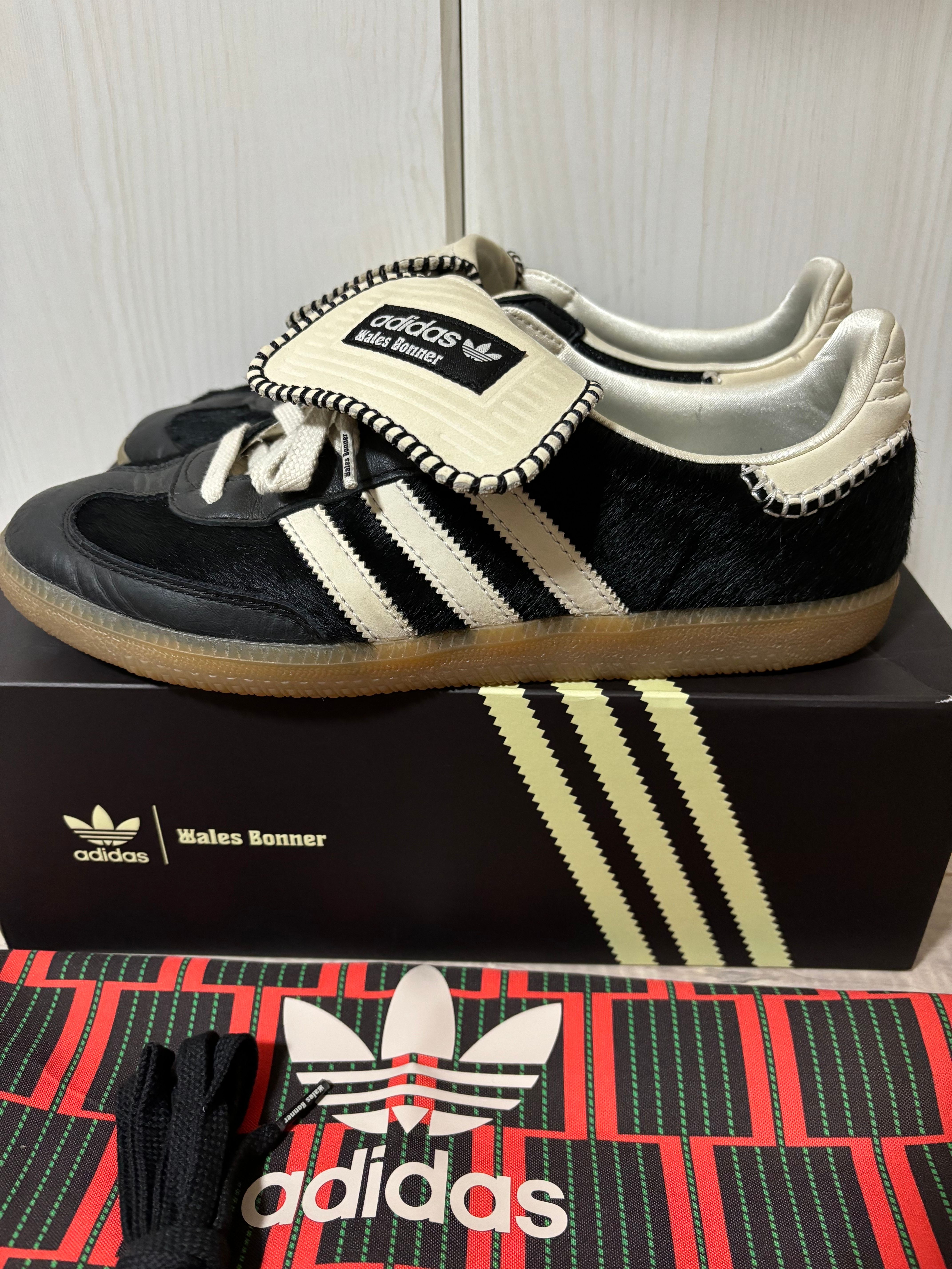Wales Bonner × adidas Samba Pony Tonal Low "Core Black/Cream White"