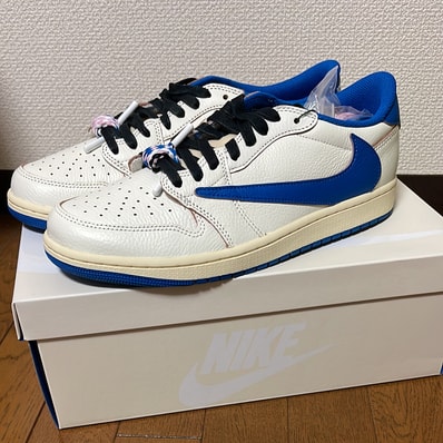 Travis Scott × fragment design × Nike Air Jordan 1 Low OG "Sail/Military Blue"