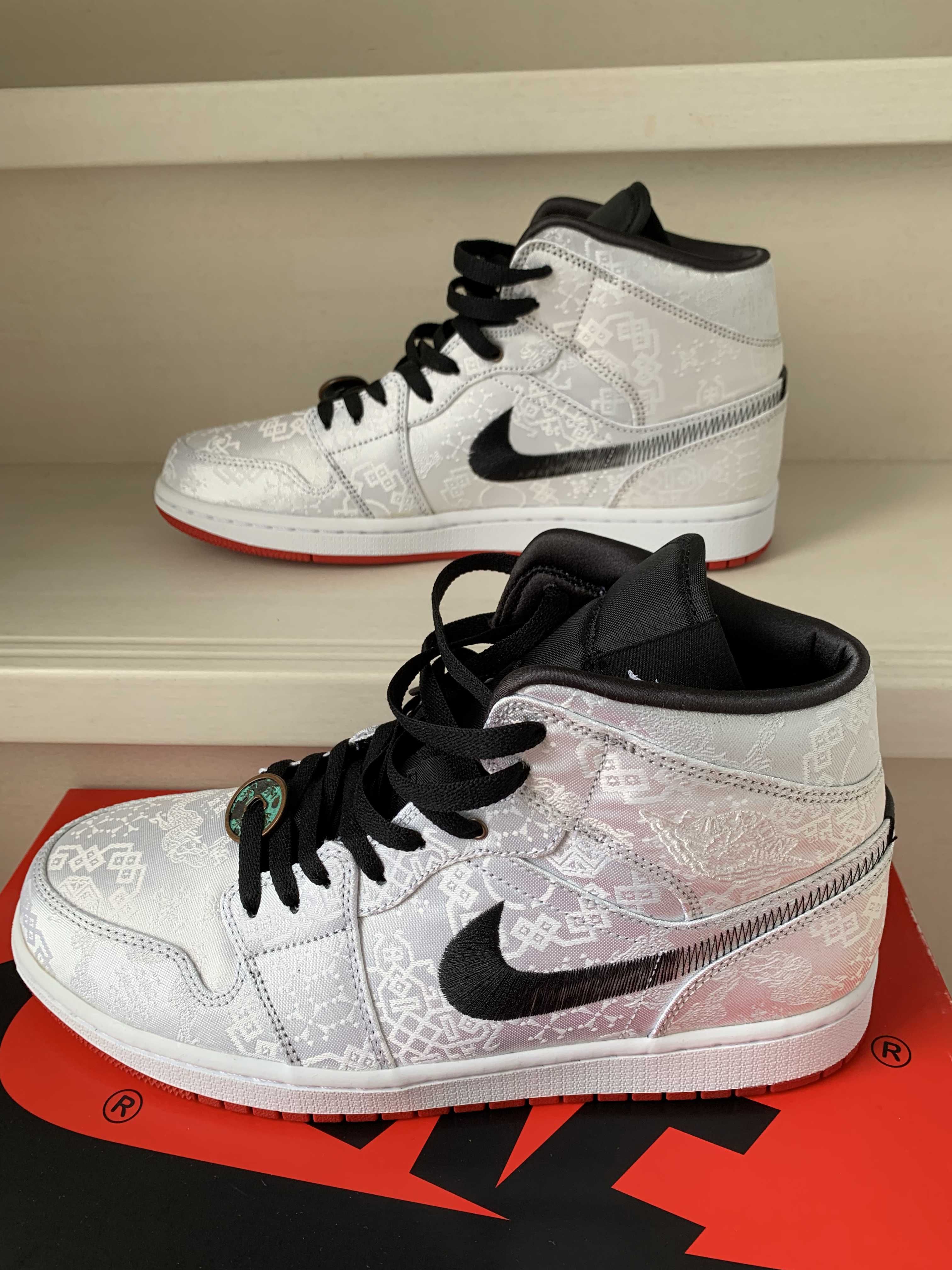 CLOT × Nike Air Jordan 1 Mid SE Fearless "White/Black/Red"