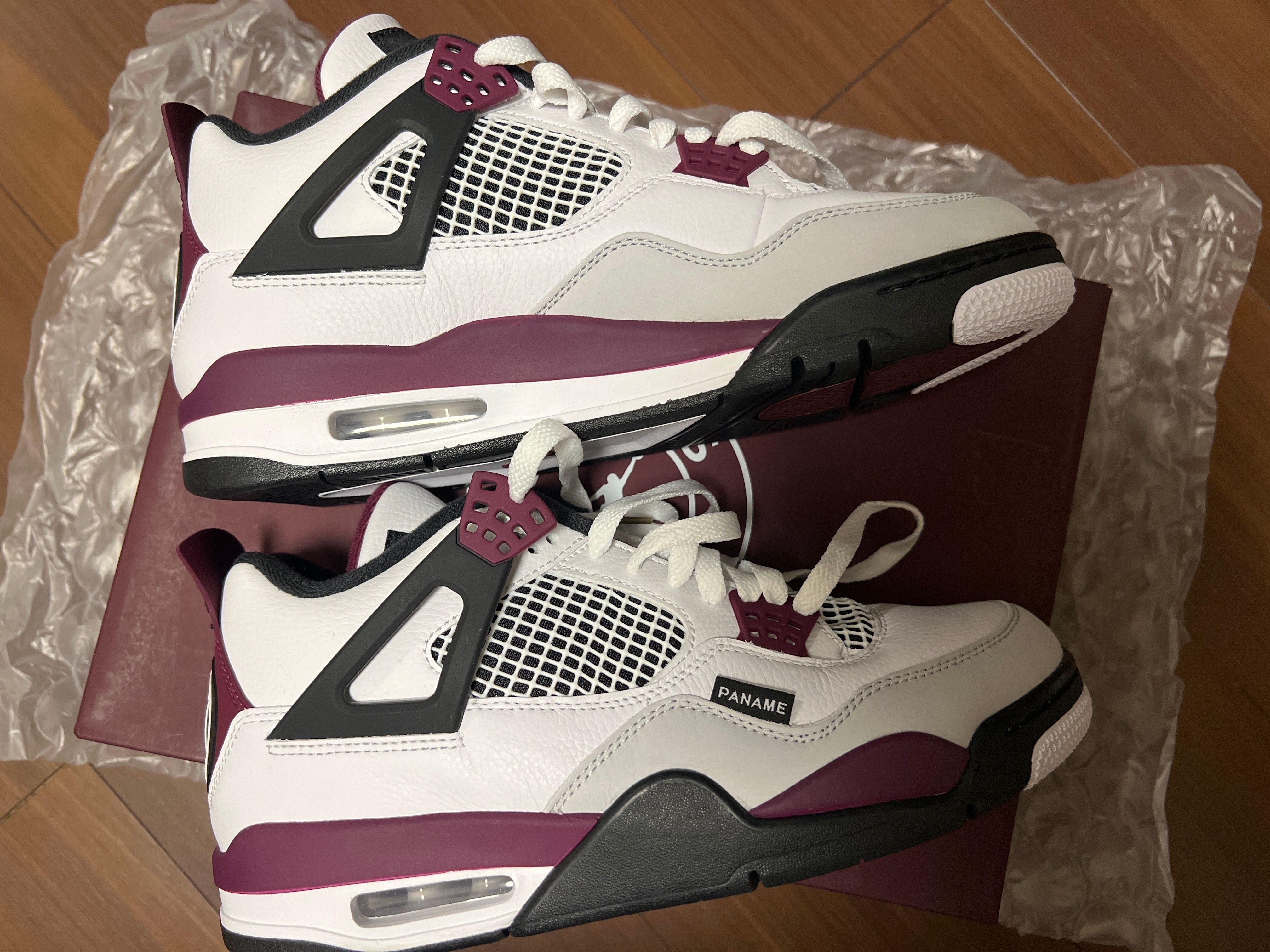 Paris Saint Germain ×Nike Air Jordan 4 Retro "White/Bordeaux/Neutral Gray"